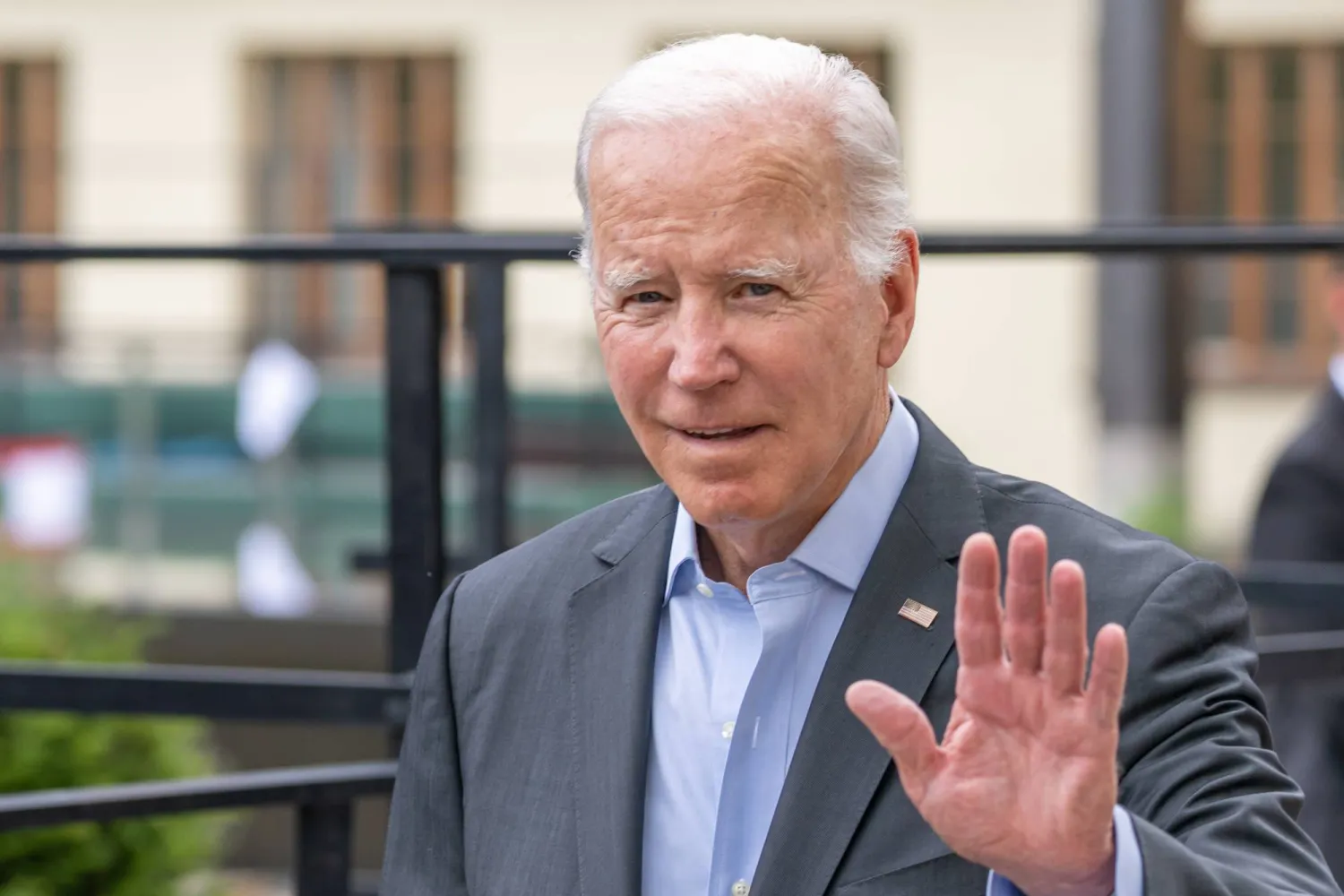 FILED - 27 June 2022, Bavaria, Elmau: US President Joe Biden walks back after a break from the meeting with outreach states on the sidelines of the 48th G7 Summit. Photo: Peter Kneffel/dpa