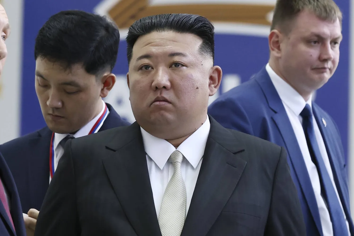 North Korea's leader Kim Jong Un, center, examines a rocket assembly hangar at the Vostochny Cosmodrome outside the city of Tsiolkovsky, in Russia's Far East, on Wednesday, Sept. 13, 2023. (Vladimir Smirnov, Sputnik, Kremlin Pool Photo via AP, File)