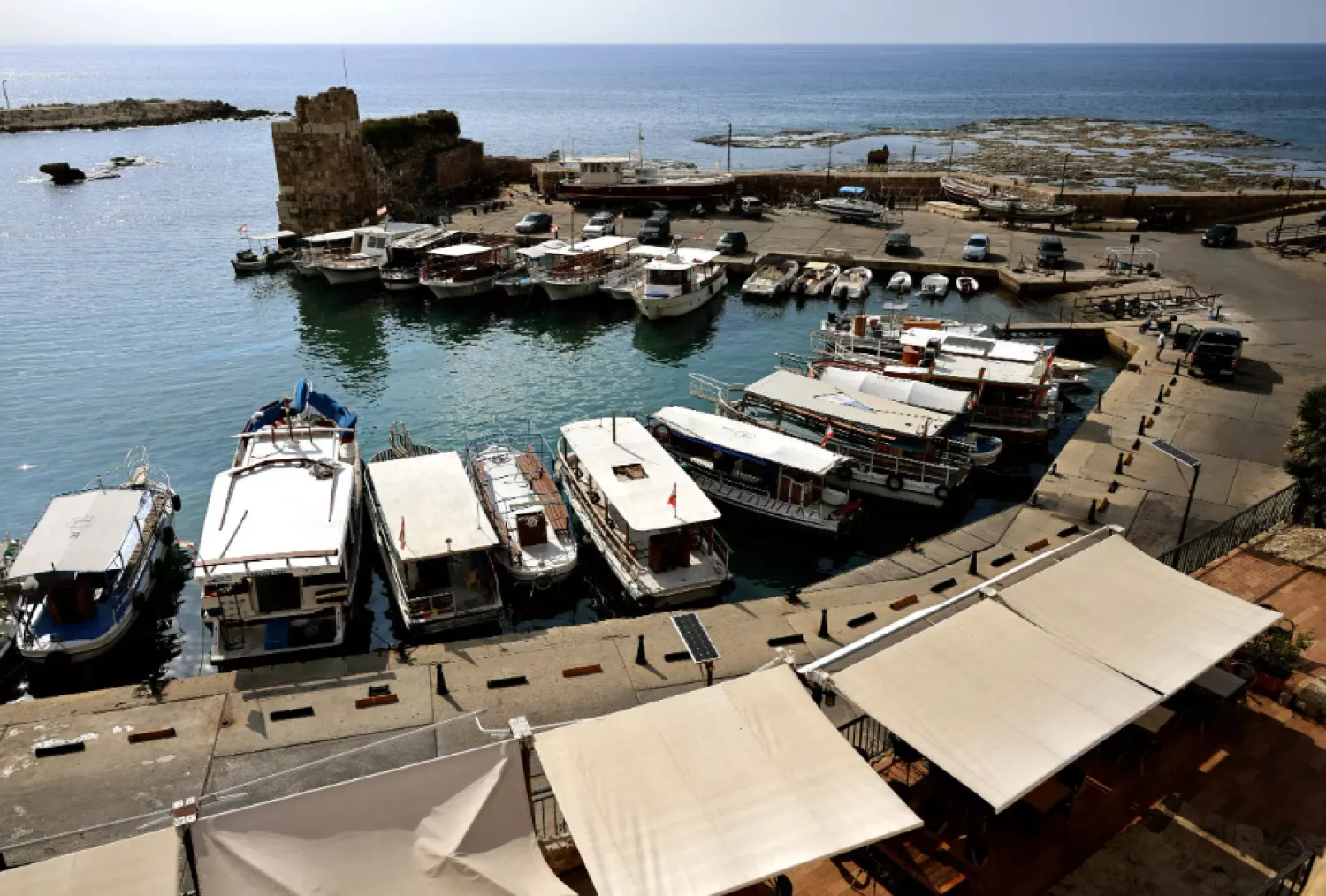 An industry syndicate said Lebanon's entertainment and restaurant sector had just begun recovering -- but now tour boats docked - JOSEPH EID - AFP