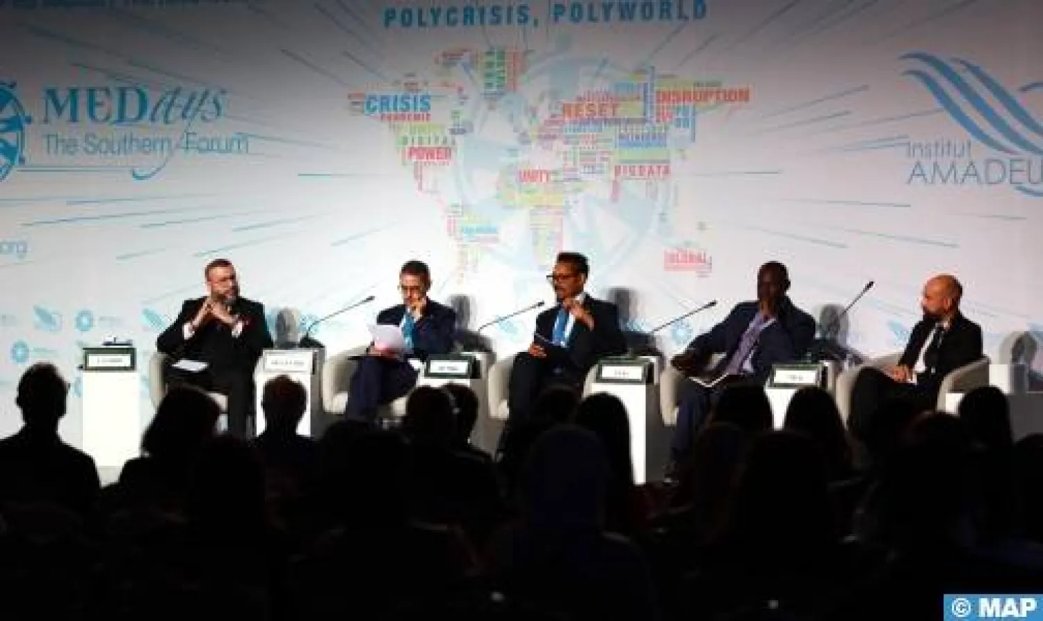  
جانب من جلسات منتدى «ميدايز 2023» في طنجة (ماب)