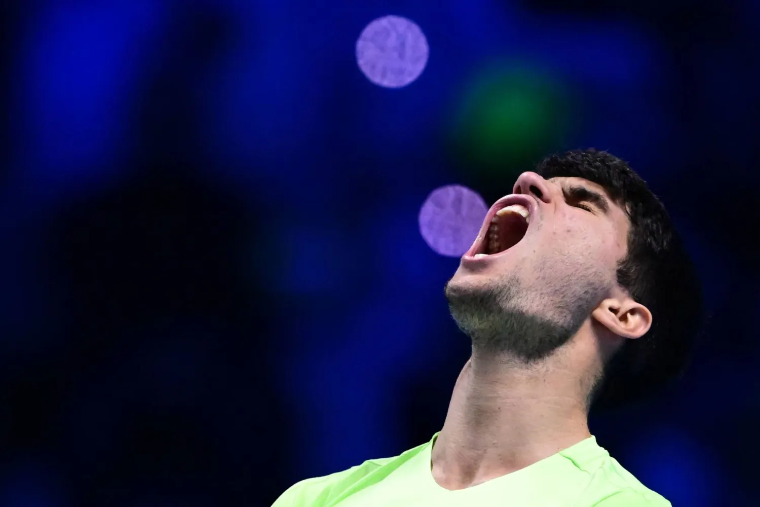 صرخة الإسباني كارلوس ألكاراس عقب التأهل (أ.ف.ب)