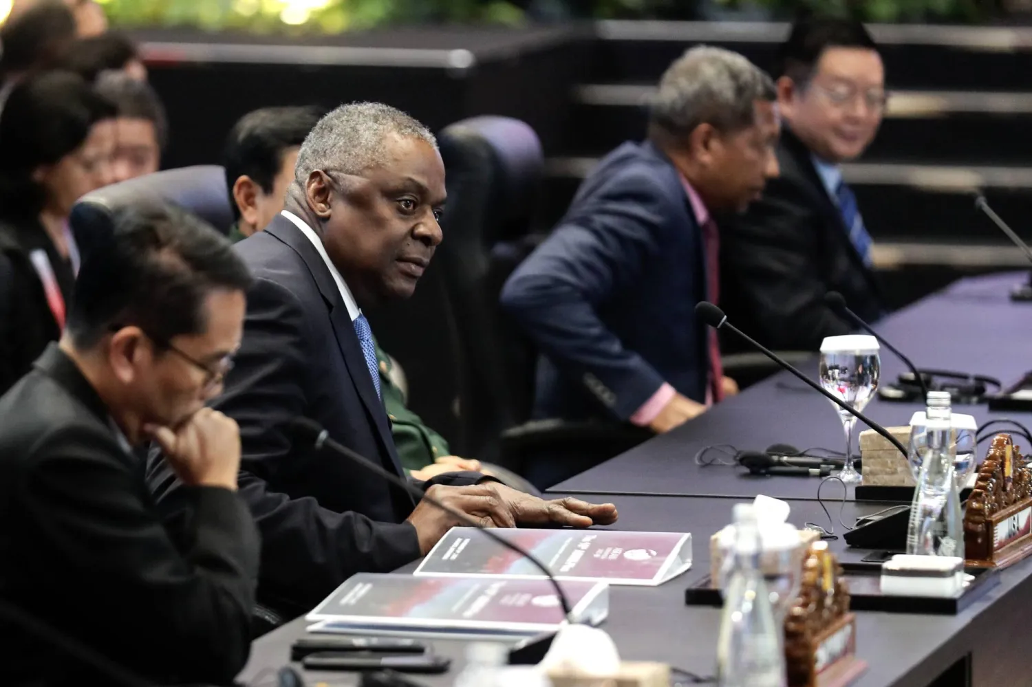 File photo: US Secretary of Defense Lloyd Austin (2-L) attends the handover ceremony of chairmanship of the Association of Southeast Asian Nations (ASEAN) Defense Ministers Meeting - Plus (ADMM-Plus) from Indonesia to Lao, in Jakarta, Indonesia, 16 November 2023. EPA/BAGUS INDAHONO