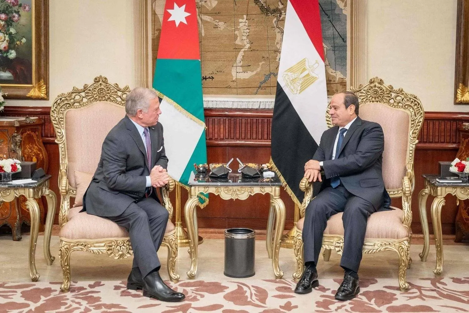 The Egyptian president and Jordan’s King during their meeting in Cairo last month. (AFP) 

