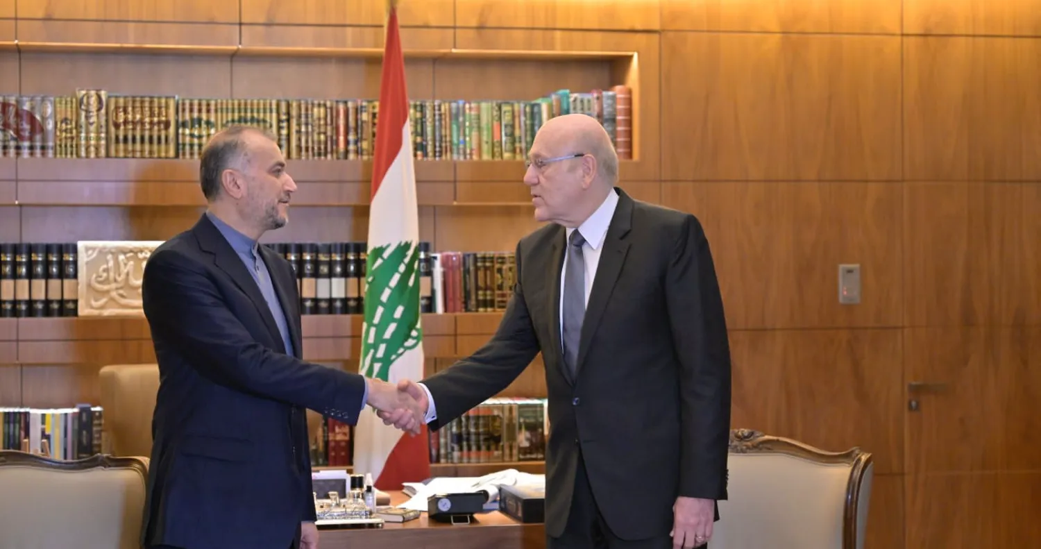 الرئيس نجيب ميقاتي مستقبلاً وزير الخارجية الإيراني (الوكالة الوطنية)