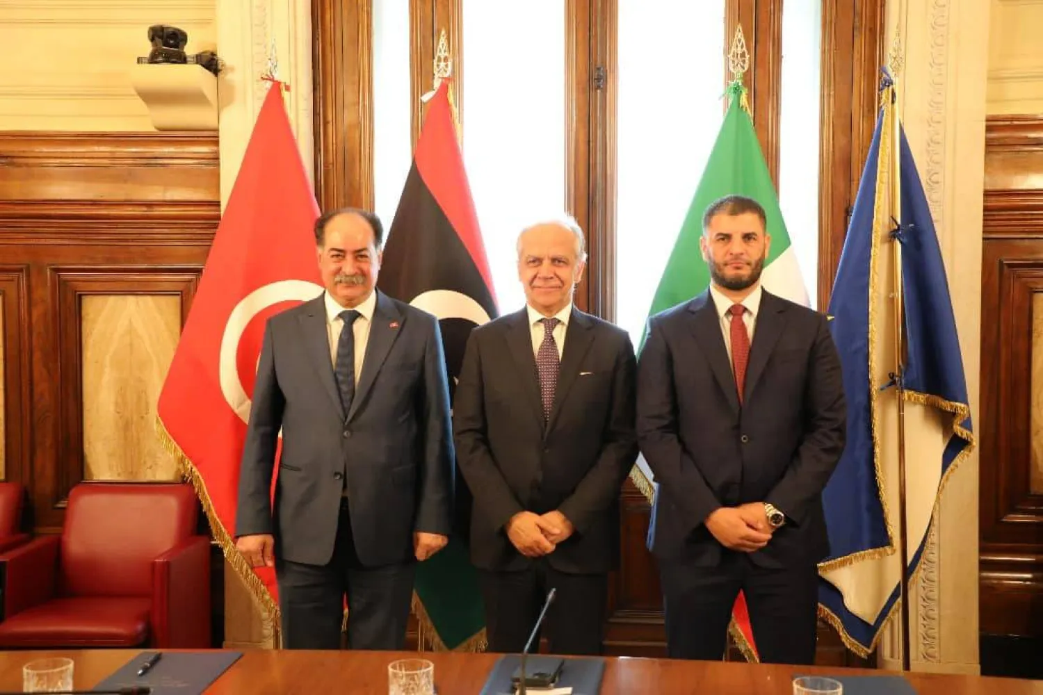 اجتماع الطرابلسي مع وزيري داخلية إيطاليا وتونس في روما (وزارة الداخلية)