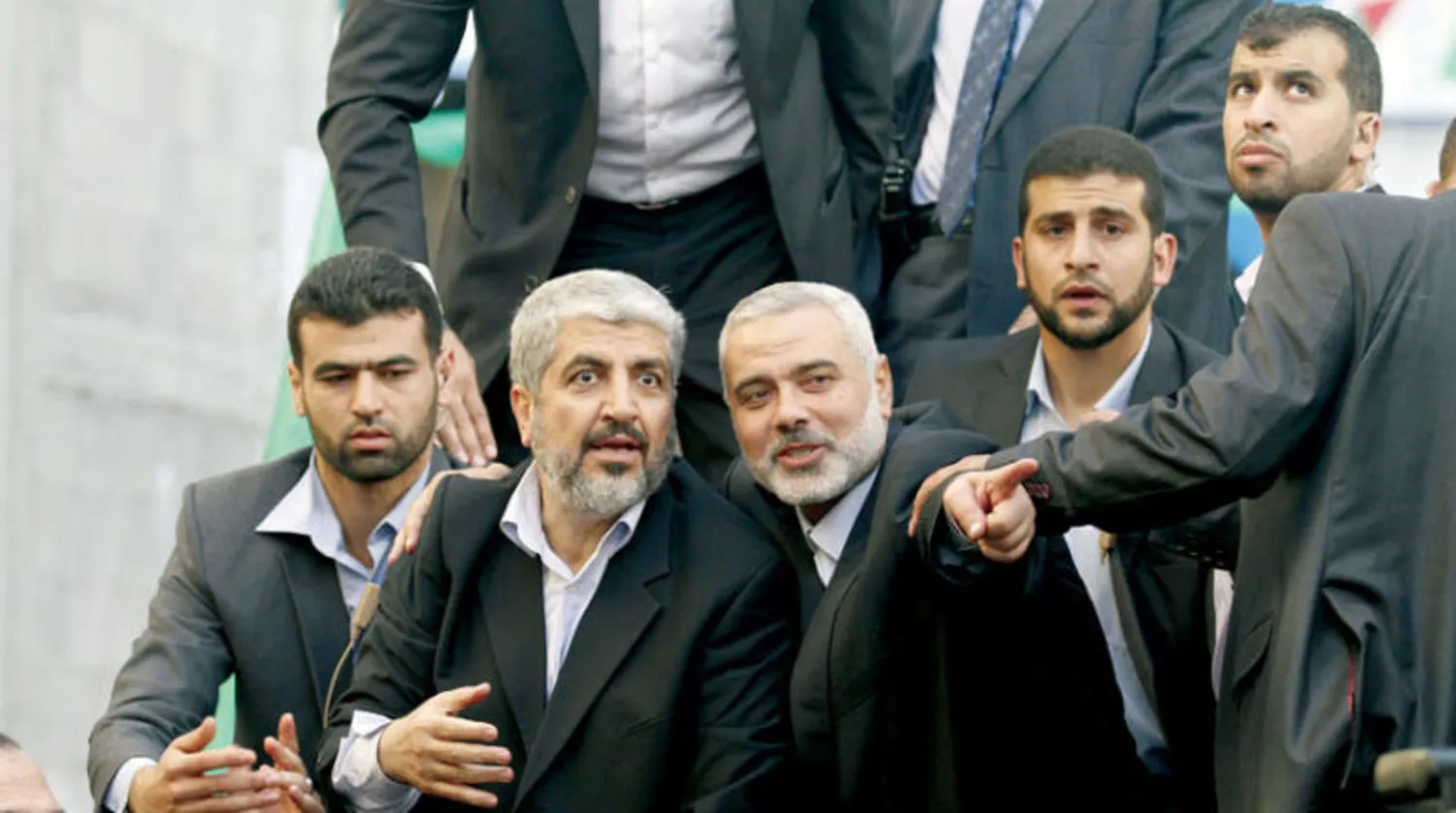 Hamas liderleri İsmail Heniyye ve Halid Meşal Gazze'de (2012 - Getty)