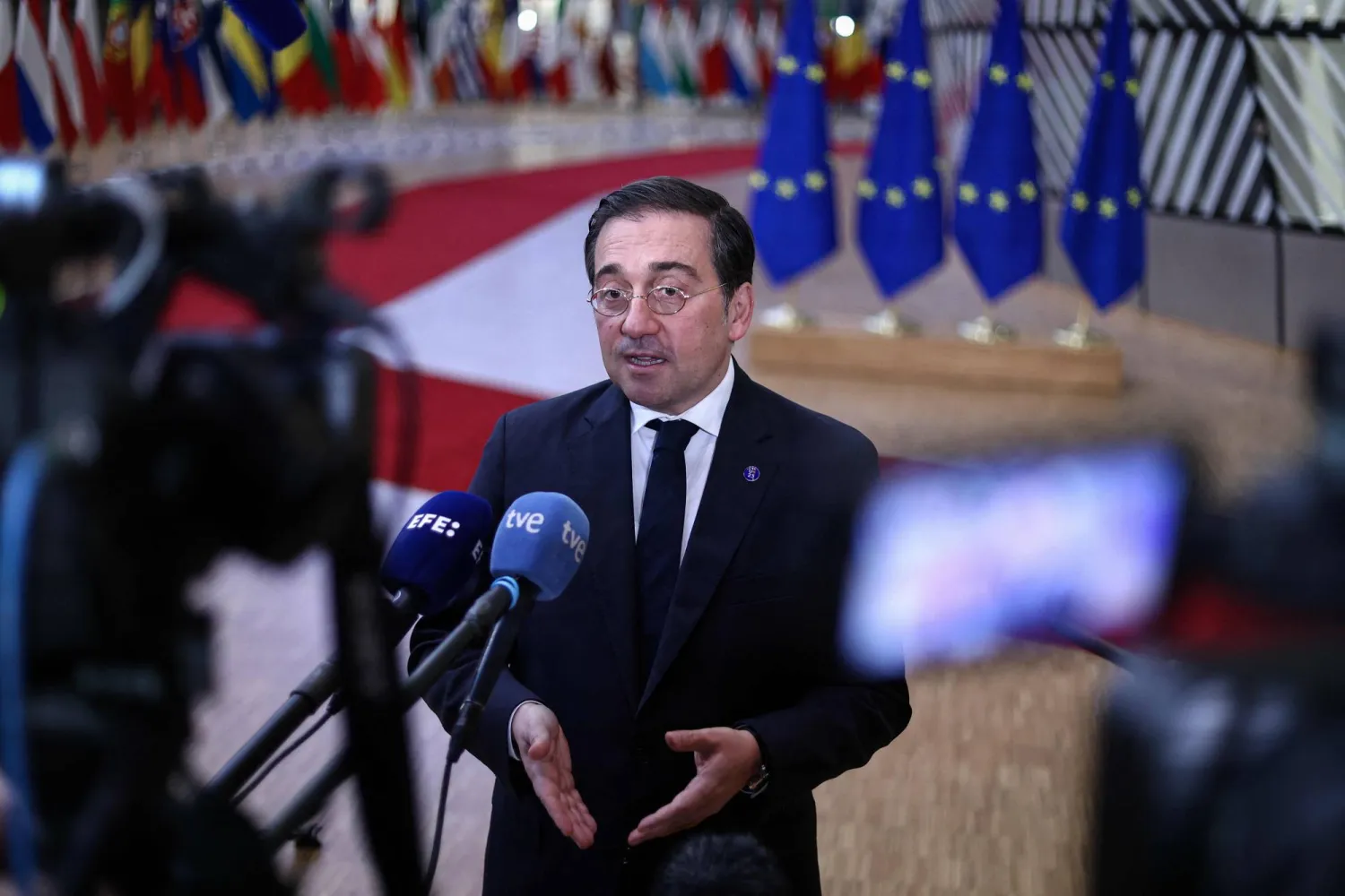 وزير الخارجية الإسباني خوسي مانويل ألباريس (أ.ف.ب)