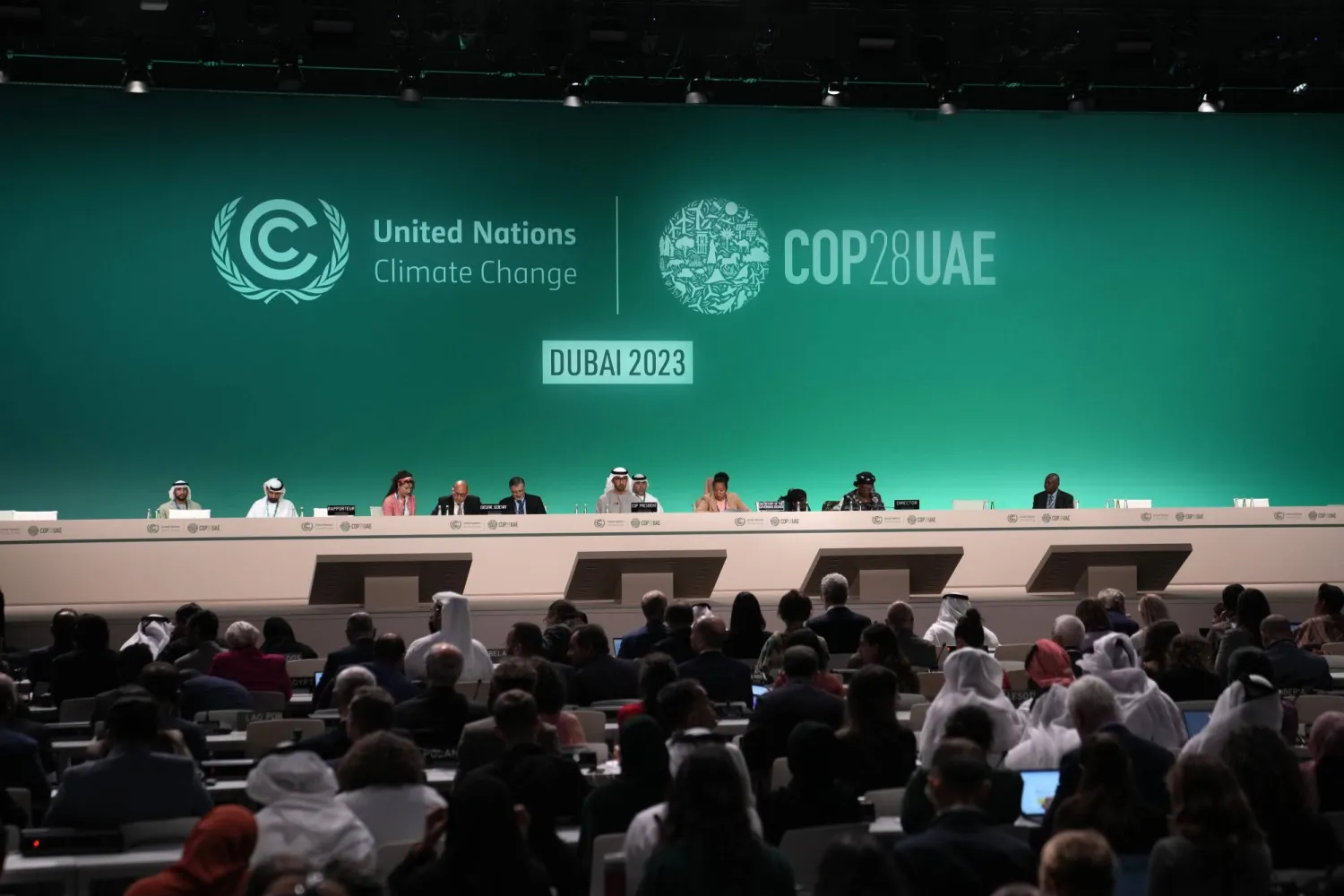 COP28 President Sultan al-Jaber attends a plenary session at the COP28 UN Climate Summit, Wednesday, Dec. 13, 2023, in Dubai, United Arab Emirates. (AP Photo/Kamran Jebreili)