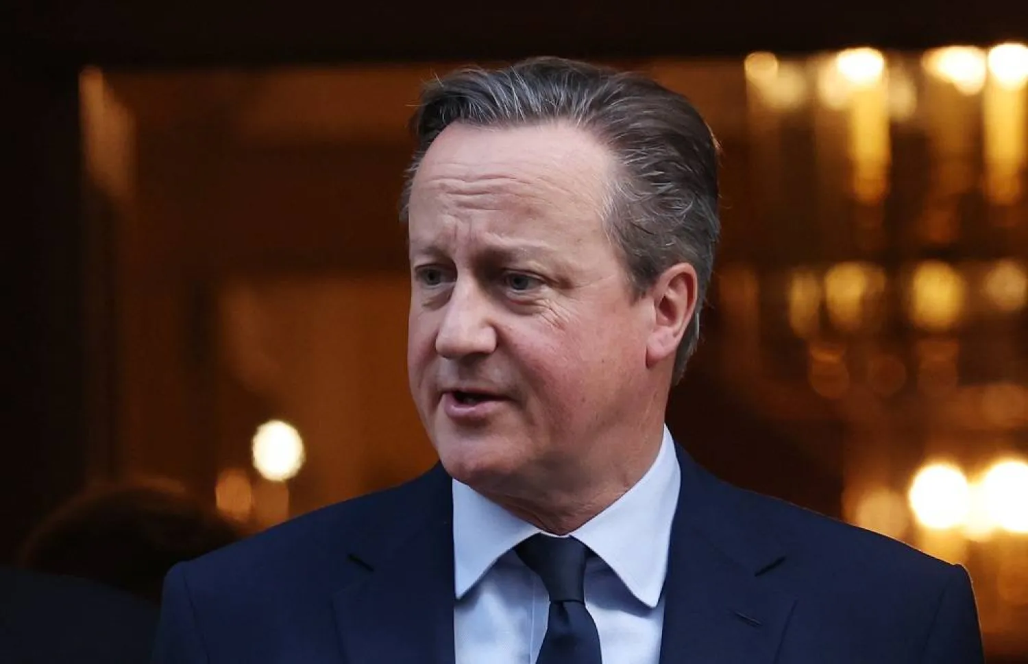 British Foreign Secretary David Cameron departs 10 Downing Street following a Cabinet meeting in London, Britain, 12 December 2023. (EPA)
