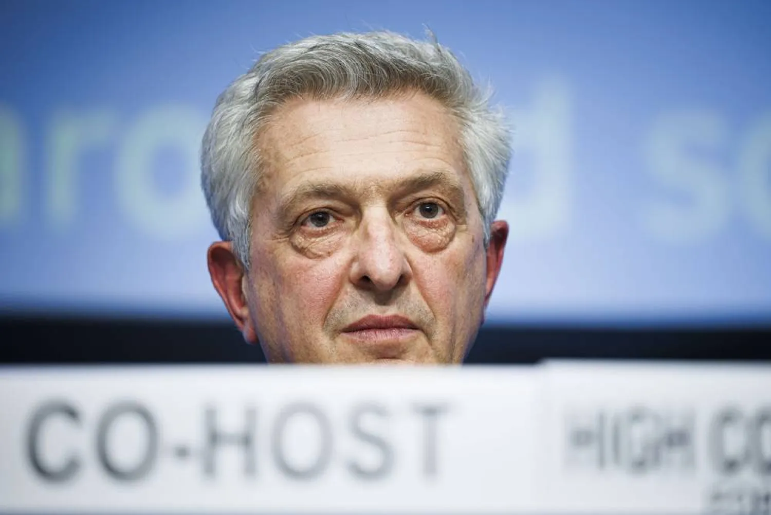 Filippo Grandi, UN High Commissioner for Refugees (UNHCR) attends the closing session on the third and last day of the Global Refugee Forum (GRF) in Geneva, Switzerland, 15 December 2023. (EPA) 