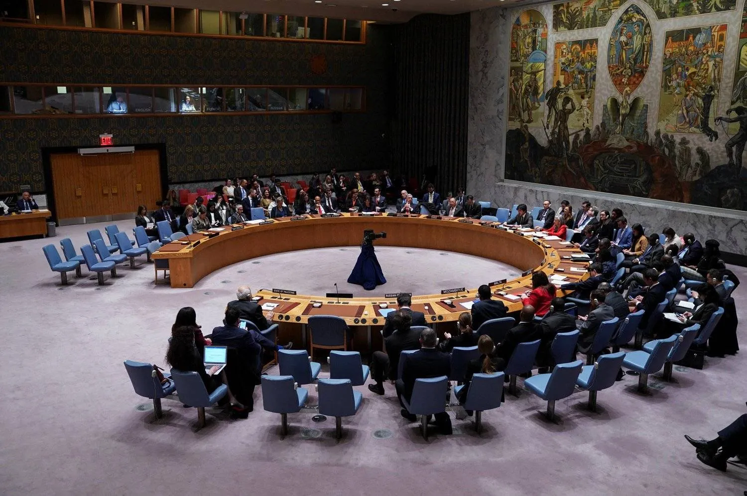 Security Council members attend a meeting in New York (Reuters)