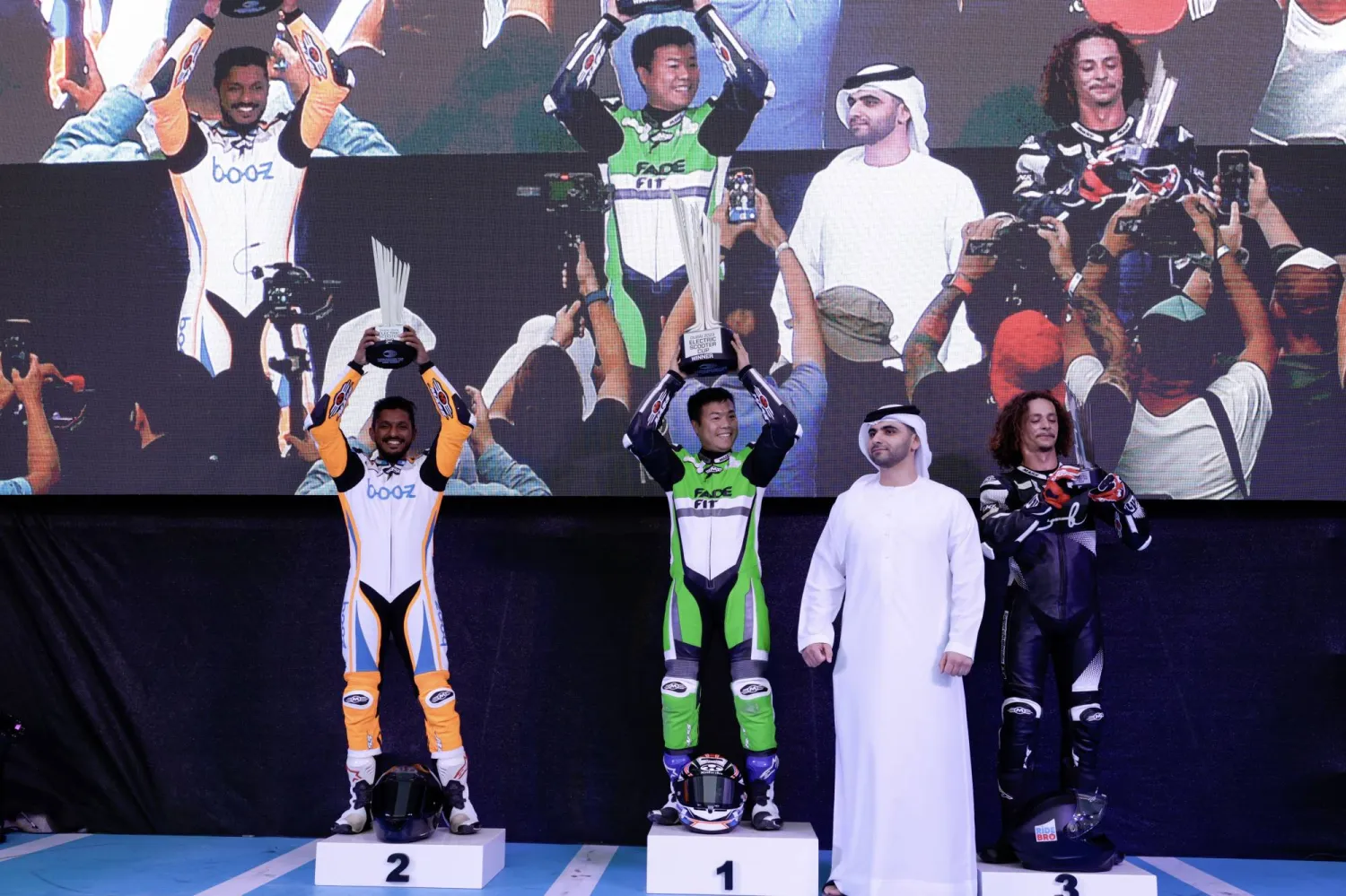 Japanese rider Hikari Okubo from the Fade Fit team won the first place, while Anish Shetty from the Booz Racing team came second, and Swiss rider Matis Neyroud from the Supercar Blondie team finished third. WAM