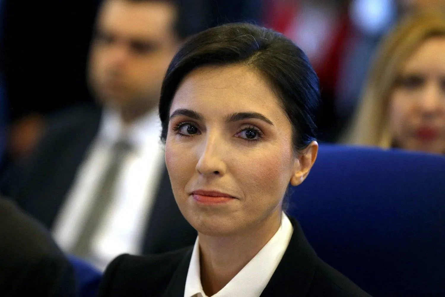 Türkiye's central bank governor Hafize Gaye Erkan said she is living with her parents because of housing inflation (AFP)
