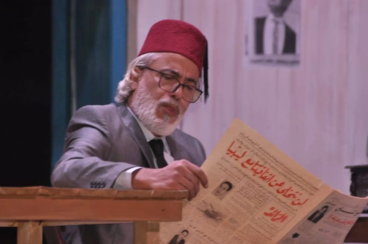 لقطة من عرض مسرحي مشارك في المهرجان الوطني للفنون المسرحية بطرابلس (إدارة المهرجان)