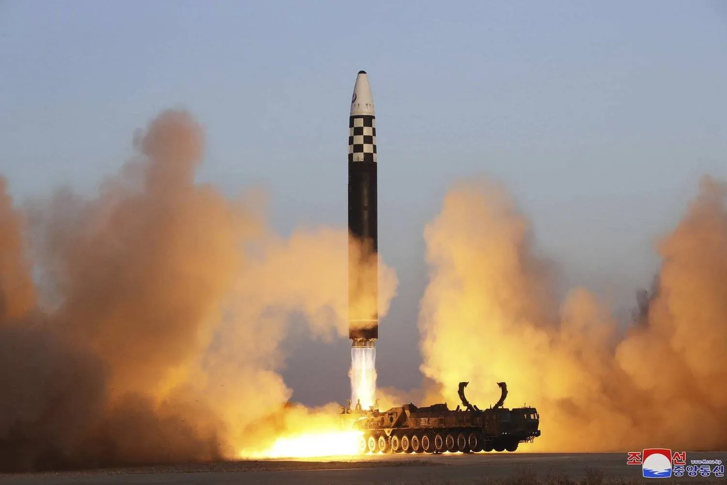 FILE - This photo provided by the North Korean government shows what it says is an intercontinental ballistic missile in a launching drill at the Sunan international airport in Pyongyang, North Korea on March 16, 2023. (Korean Central News Agency/Korea News Service via AP, File)