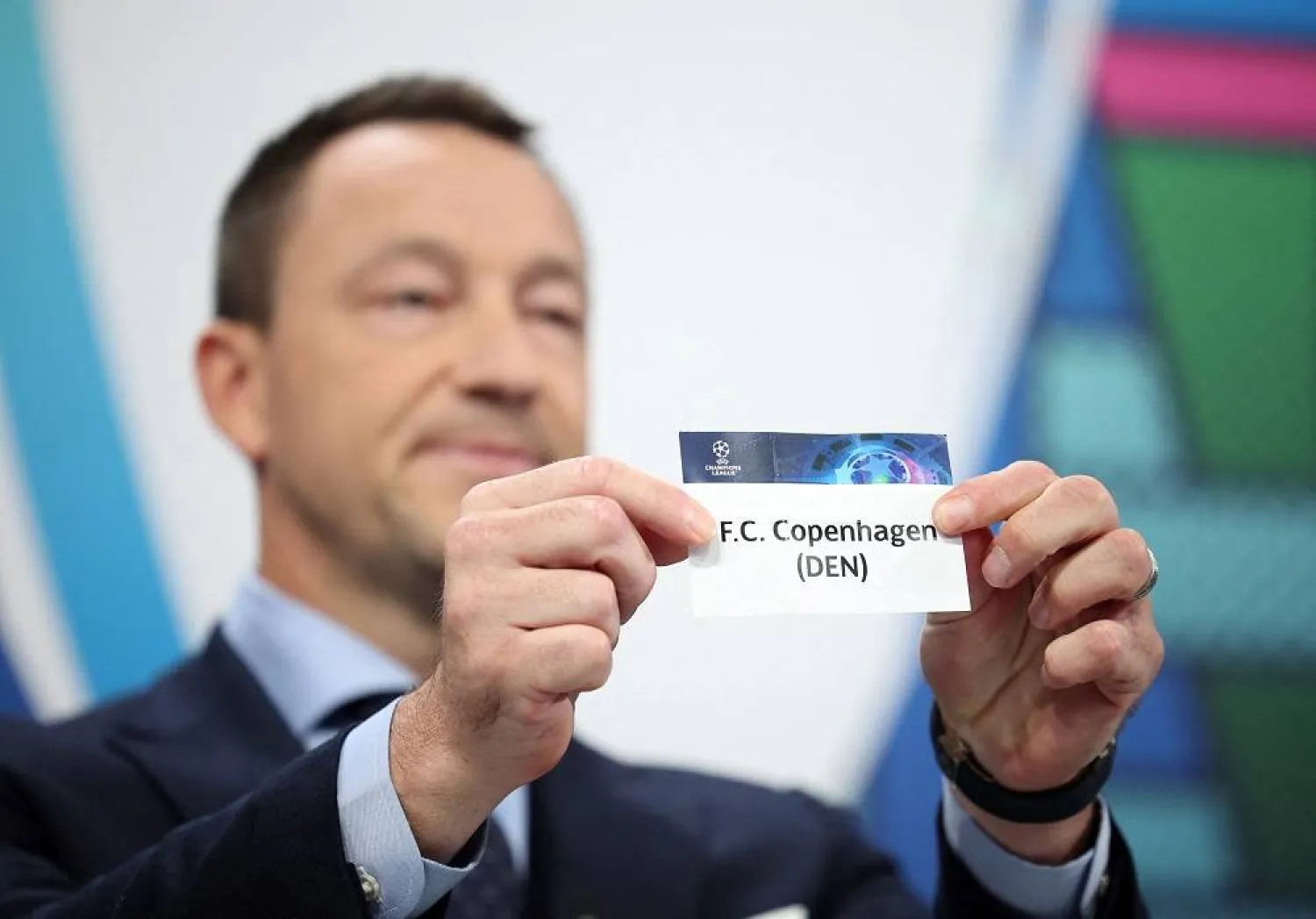 Football - Champions League - Round of 16 Draw - Nyon, Switzerland - December 18, 2023 Former Chelsea player John Terry draws FC Copenhagen. (Reuters)
