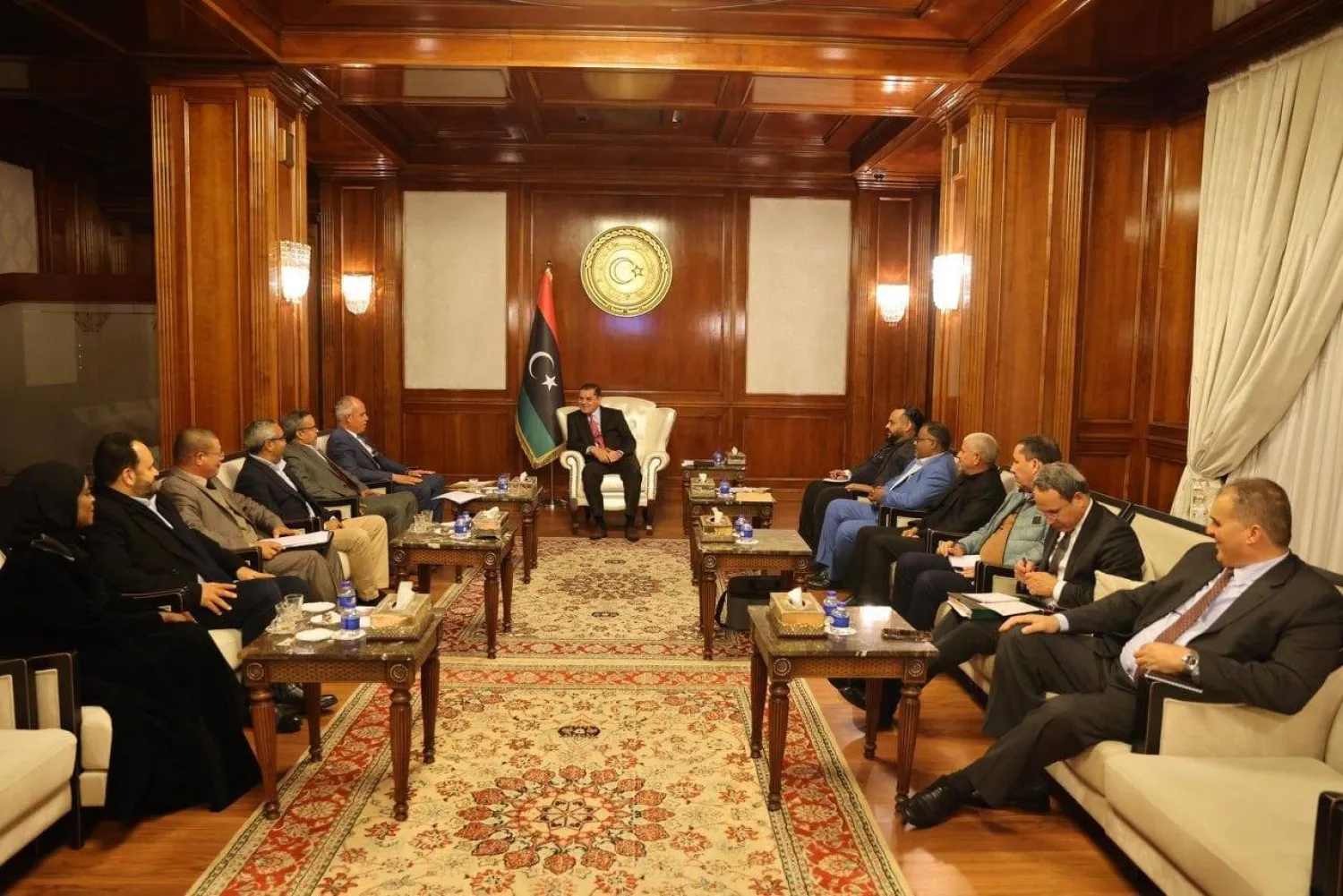 اجتماع الدبيبة مع وفد من سبها (حكومة الوحدة)