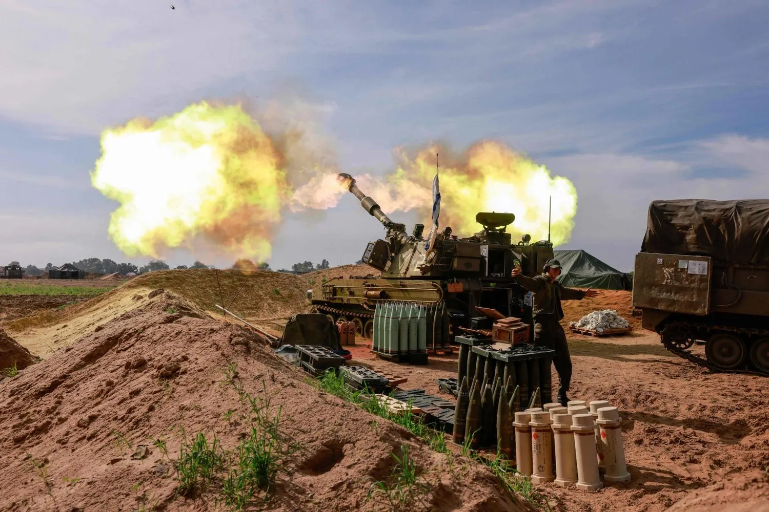 İsrail’in güneyinde, Gazze Şeridi sınırı yakınında çekilmiş bir fotoğraf (AFP)