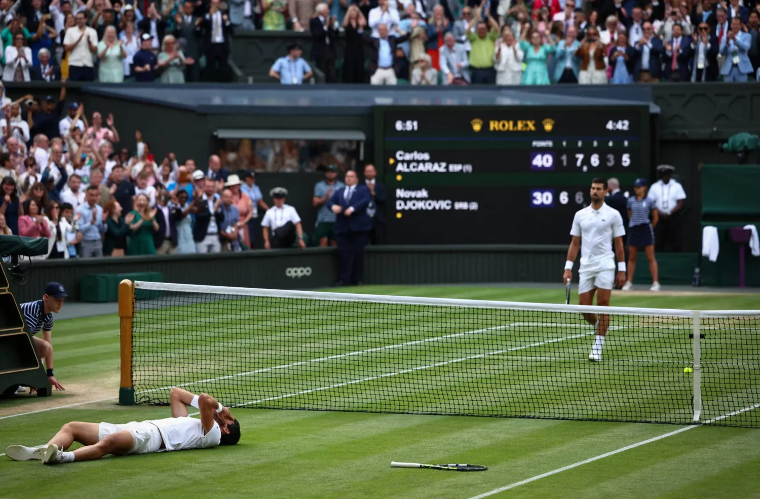 ألكاراس الوحيد الذي أوقف هيمنة نوفاك على الألقاب الـ4 في الغراند سلام (رويترز)