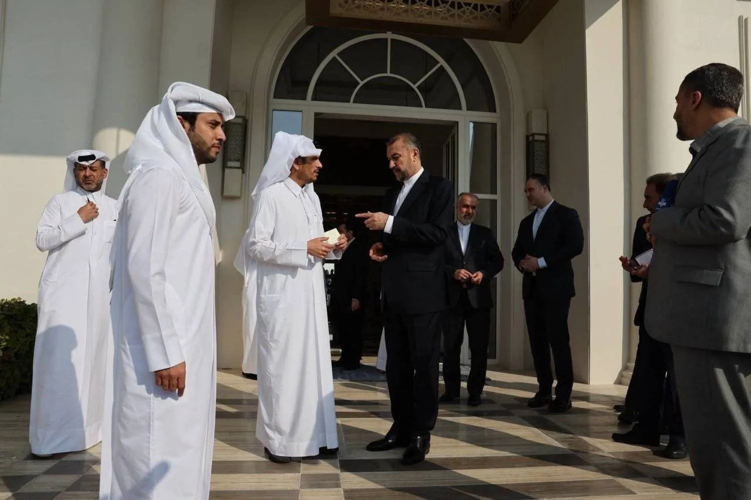 Iranian Foreign Minister Hossein Amirabdollahian discussed with his Qatari counterpart, Mohammed bin Abdul Rahman Al Thani, in Doha (Iranian Foreign Ministry)