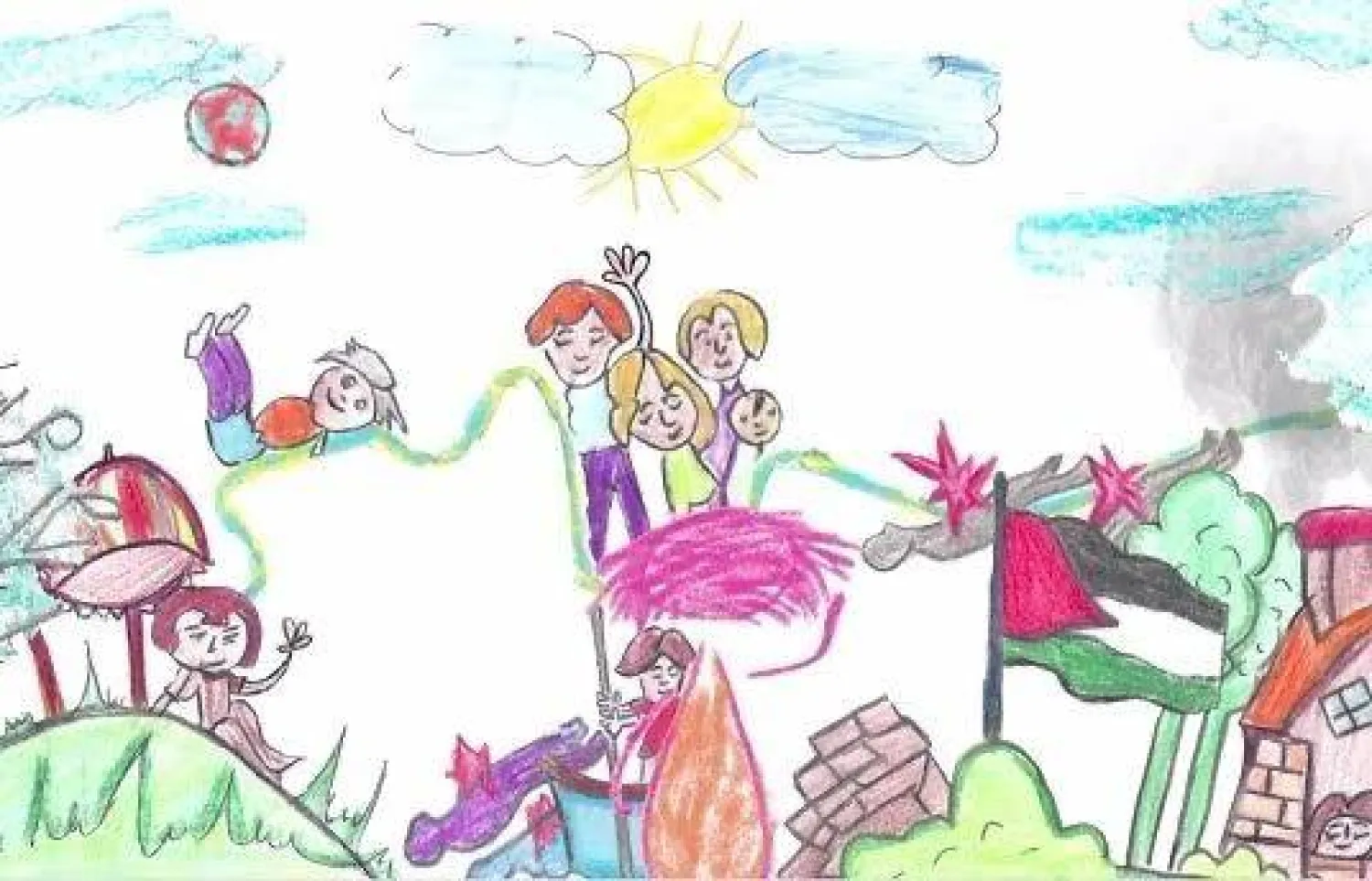 رسومات أطفال فلسطين التي عكست «كوابيس» تطاردهم خلال الحروب (الشرق الأوسط)