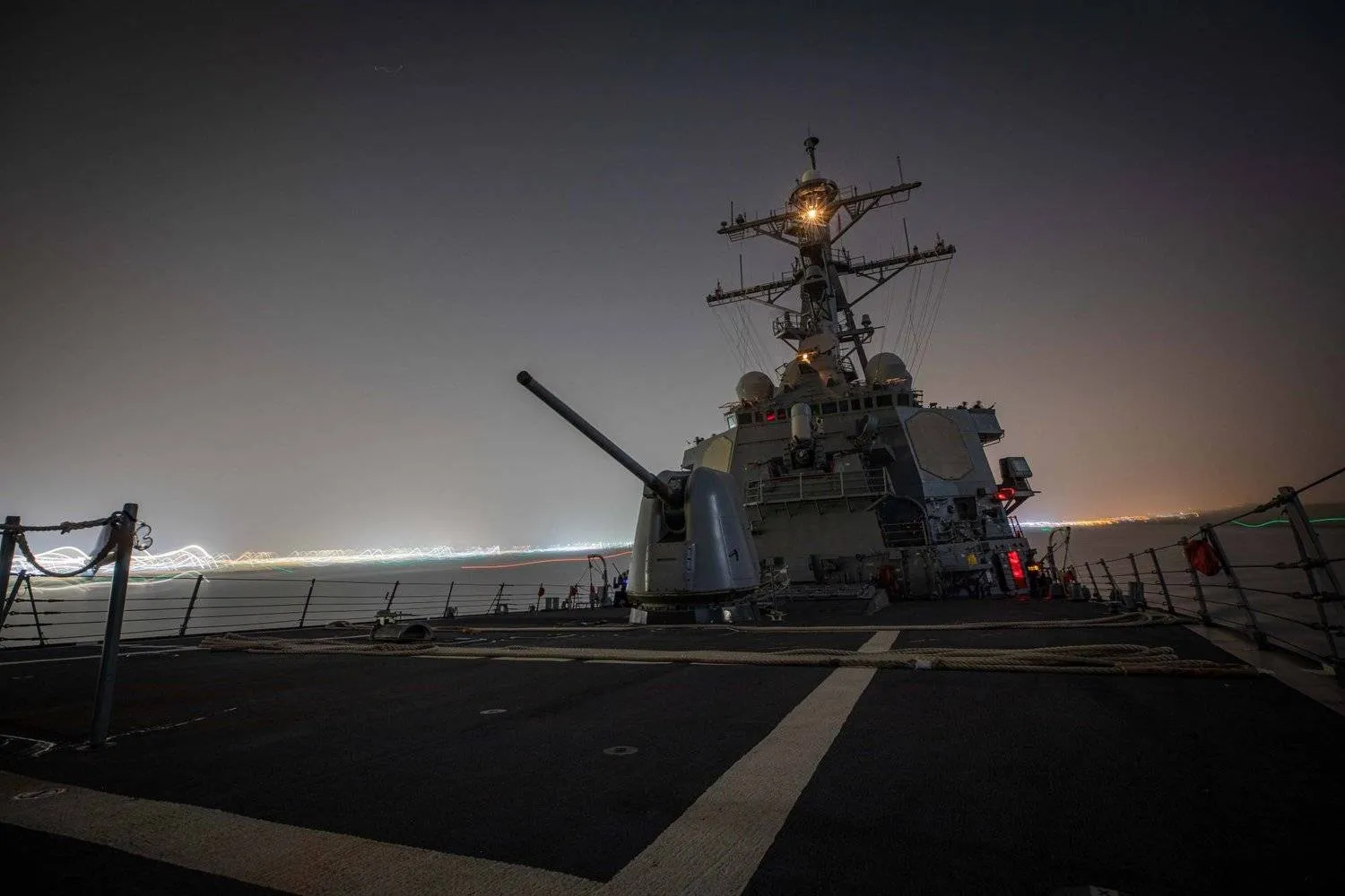 The USS Carney shot down 14 drones launched by Houthis on Saturday. Aaron Lau / US Department of Defense/AFP
