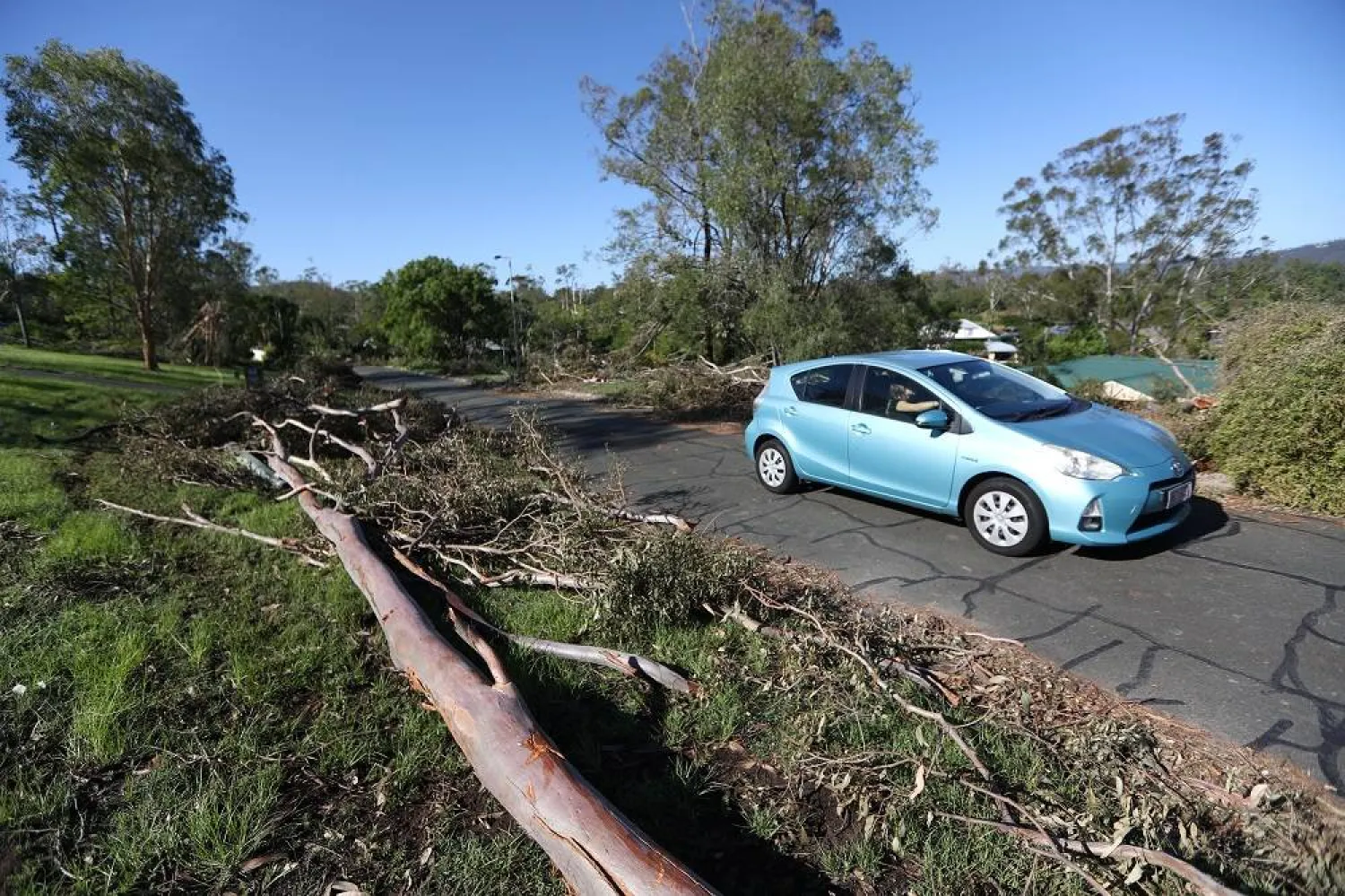 Storm damage is seen in Oxenford on the Gold Coast, Queensland, Australia, 28 December 2023. (EPA)