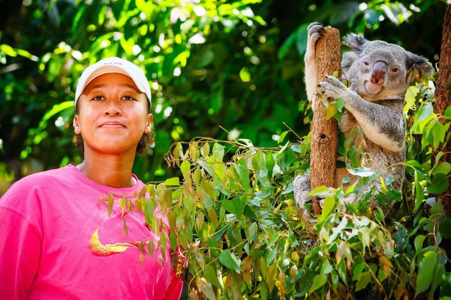 Japan’s Naomi Osaka visits Lone Pine Koala Sanctuary ahead of the Brisbane International tennis tournament in Brisbane on December 29, 2023. (AFP) 