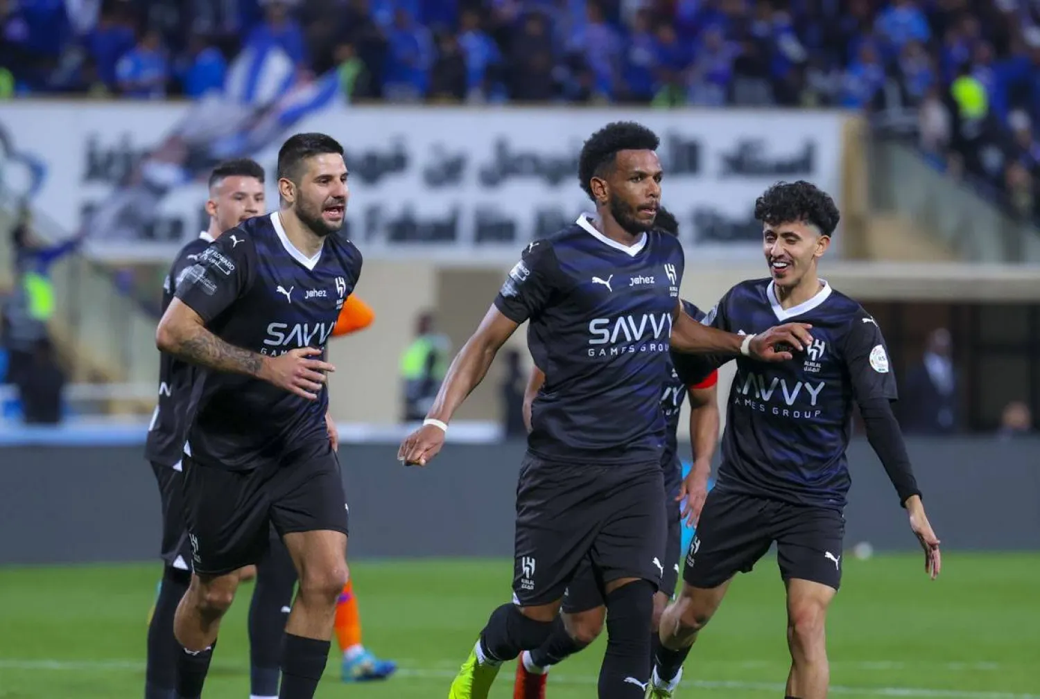 علي البليهي يحتفل بهدفه في شباك الفيحاء (تصوير: سعد الدوسري)