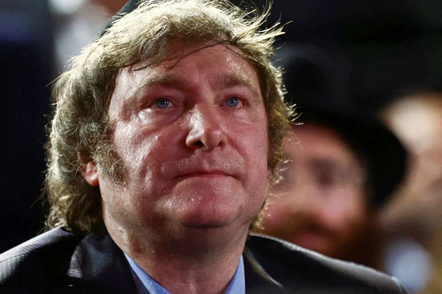 FILE PHOTO: Argentina's President Javier Milei looks on as he attends a Hanukkah celebration in Buenos Aires, Argentina, December 12, 2023. REUTERS/Tomas Cuesta//File Photo/File Photo