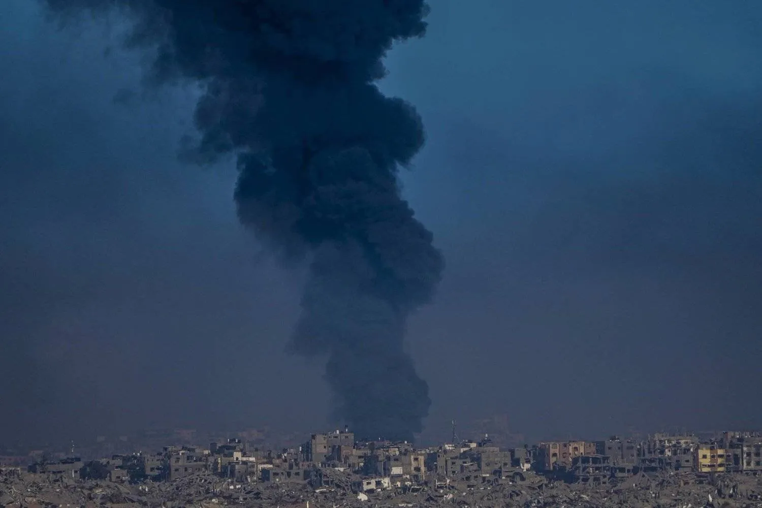 Smoke rises after an Israeli airstrike on the Gaza Strip (AP)