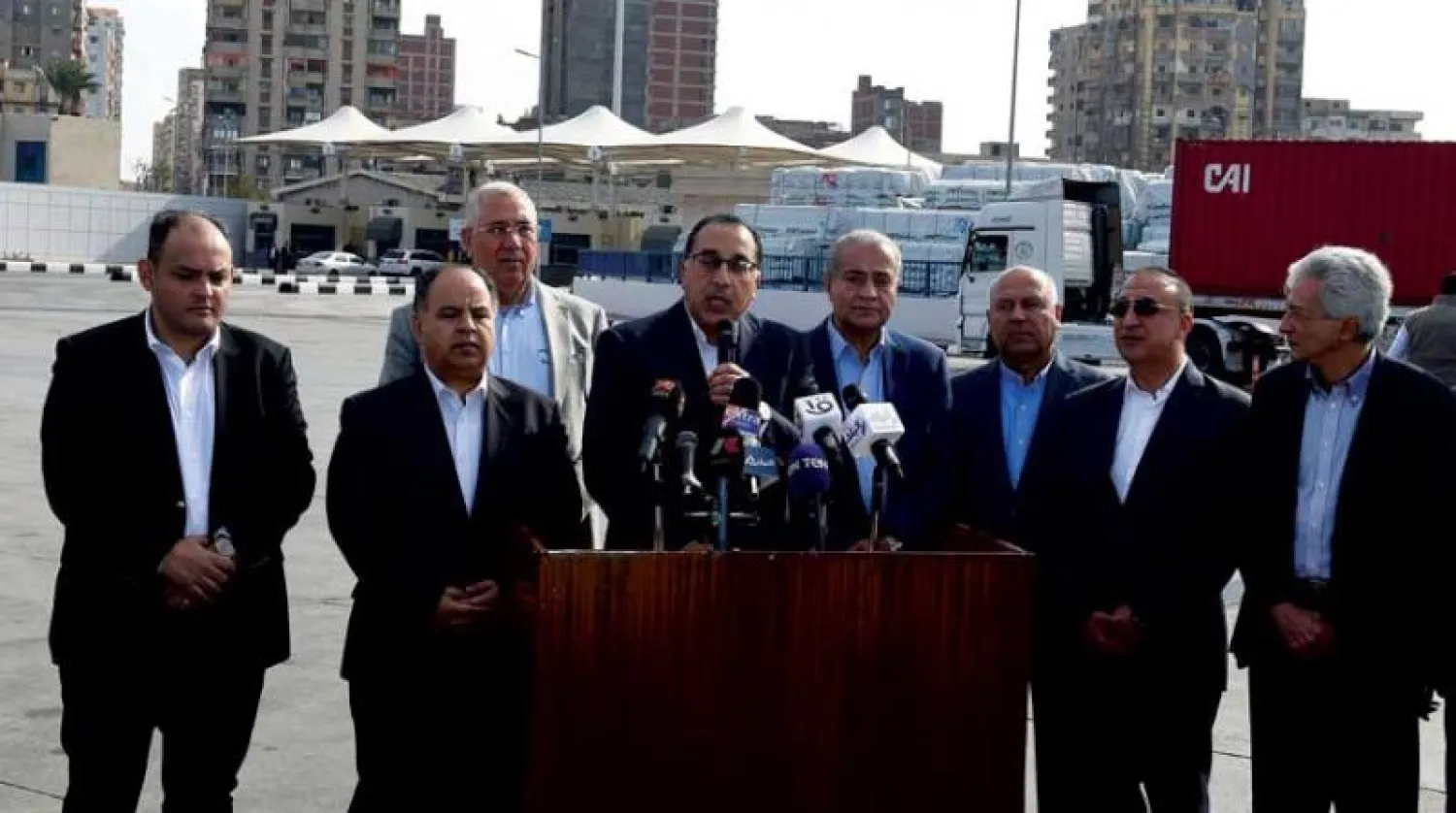 مدبولي في مؤتمر صحافي بميناء الإسكندرية السبت (رئاسة الوزراء)