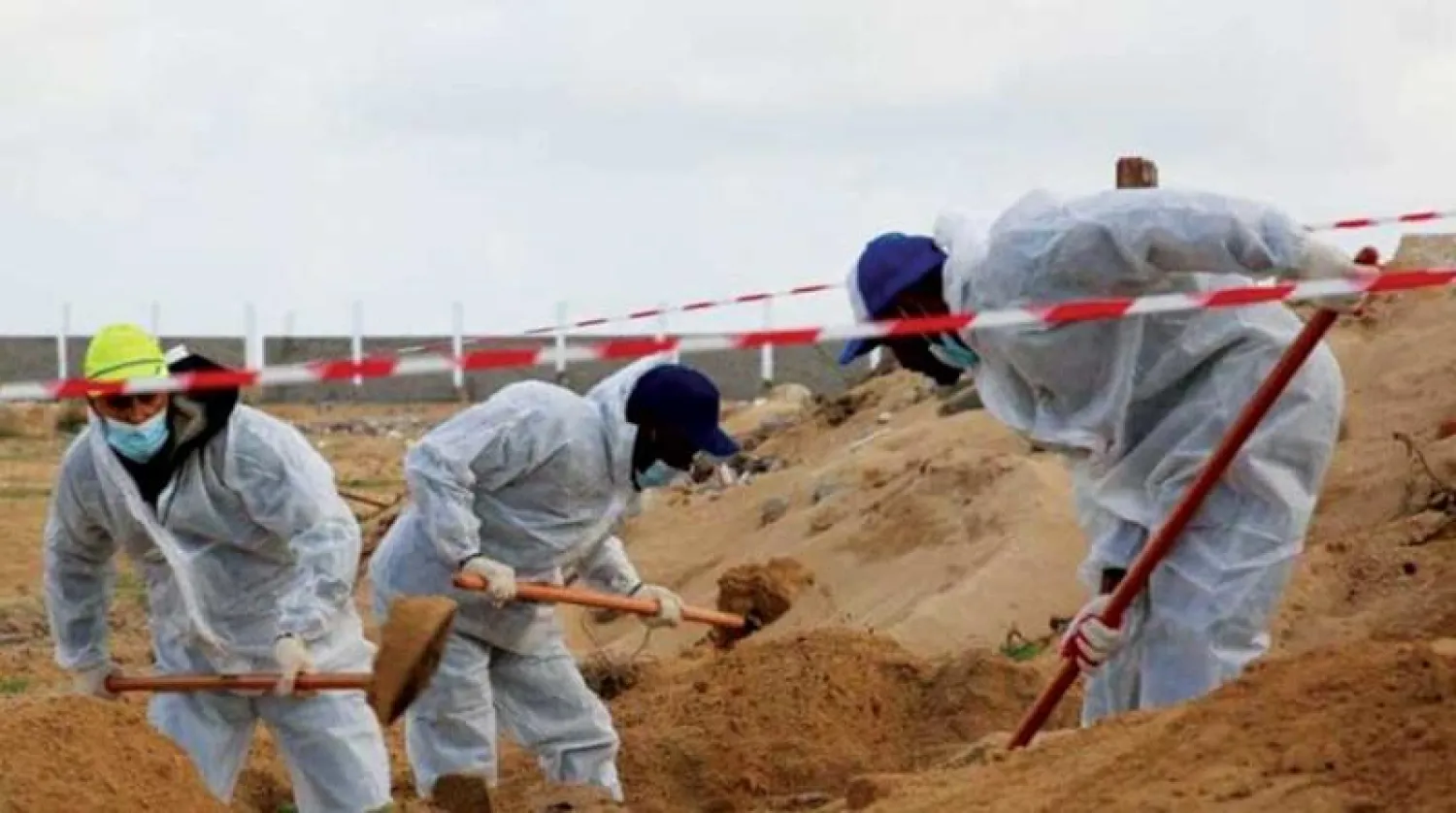 عملية استخراج جثث مجهولة الهُوية في سرت الليبية (حكومة الدبيبة)
