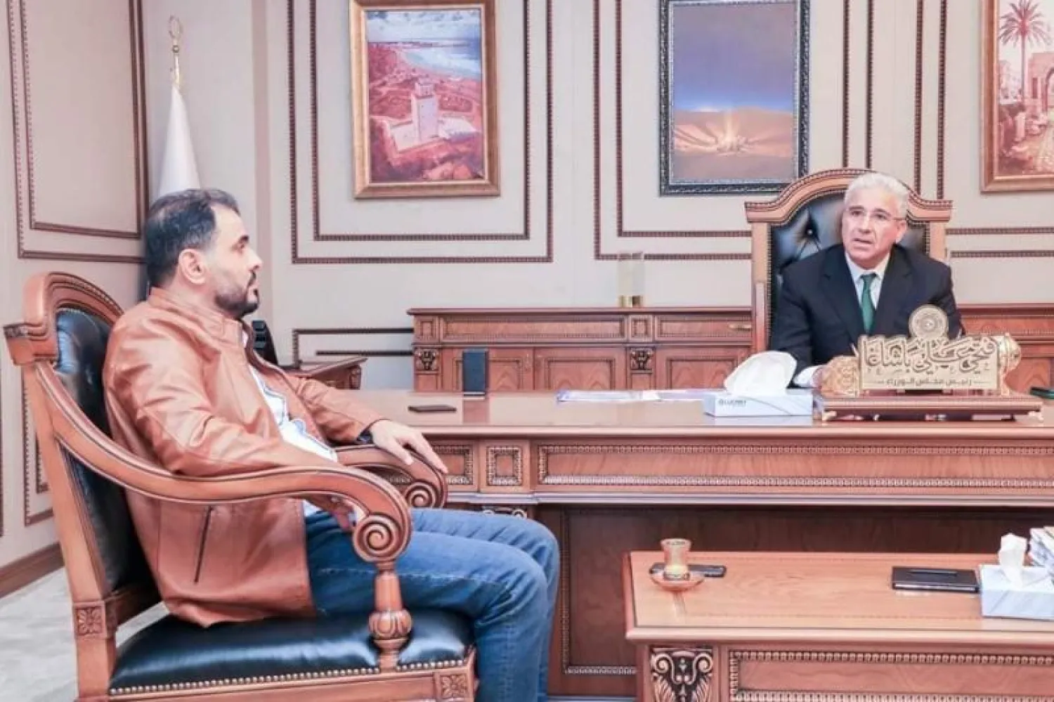 باشاغا وزير الحكومة الليبية الموازية وأسامة حماد وزير المالية بحكومته (الحكومة)