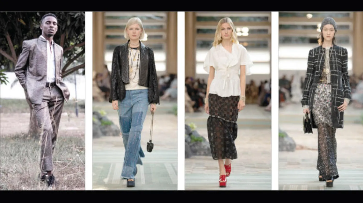 نظرة المصممة حيادية بنكهة باريسية - الأبيض والأسود عوض الألوان الأفريقية الصاخبة - من عرض شانيل - من تصميمات دانكل إينامو خلال أسبوع داكار