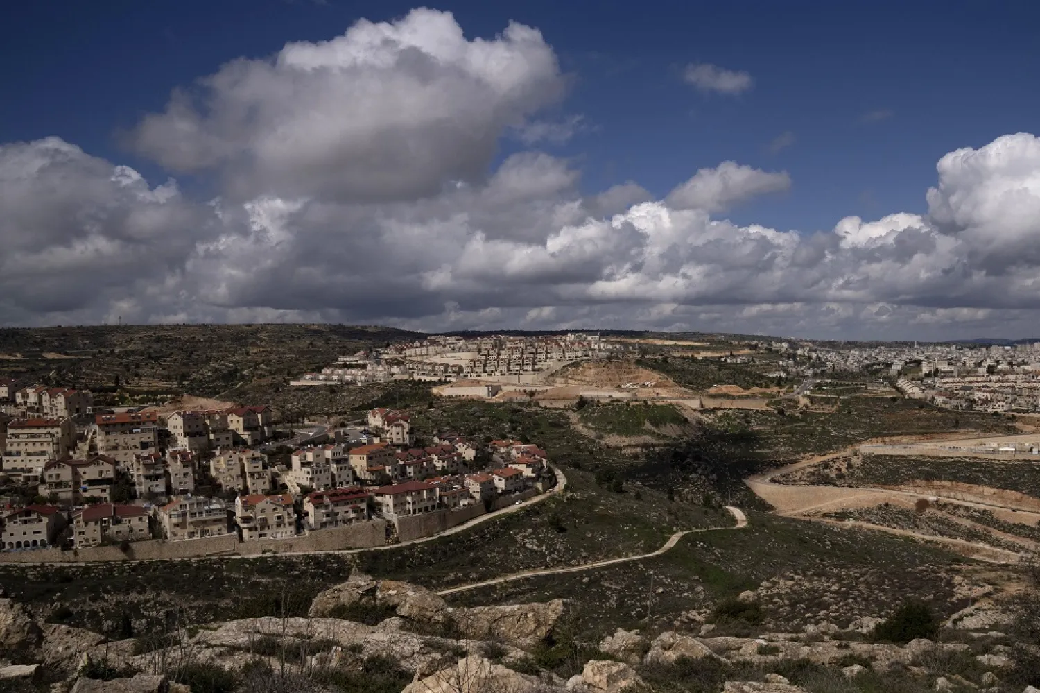 A general view of the West Bank Jewish settlement of Efrat, Thursday, March 10, 2022. (AP)