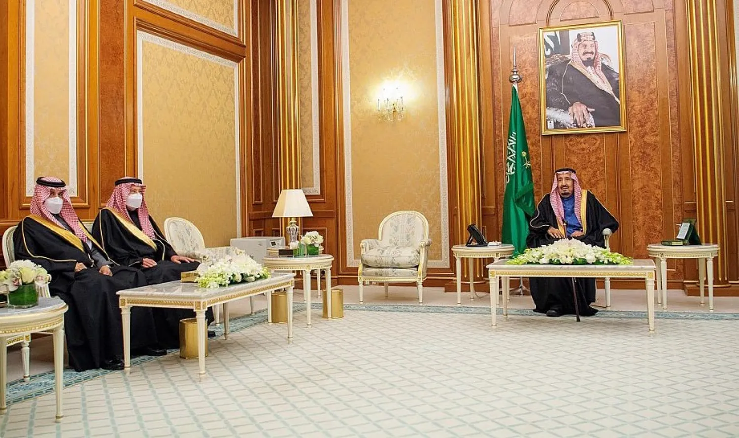 King Salman presides over the ceremony at the Al-Yamamah Palace in Riyadh. (SPA)
