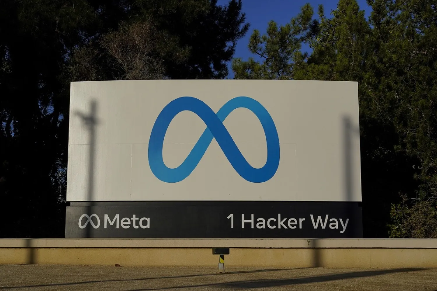 Meta's logo can be seen on a sign at the company's headquarters in Menlo Park, Calif., on Nov. 9, 2022. (AP)