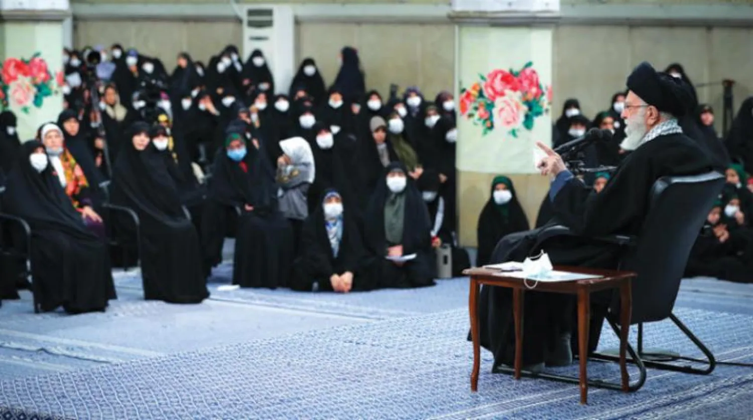 Iranian Supreme Leader Ali Khamenei meets with a group of women at his residence in Tehran (Khamenei’s official website)