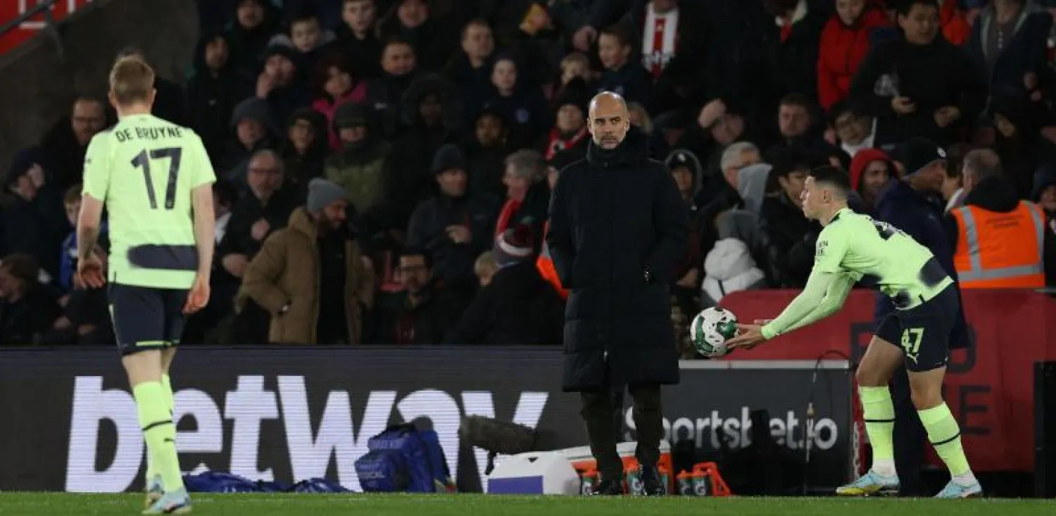 غوارديولا كان غاضباً وقاسياً على تقييم مانشستر سيتي بعد الخسارة من ساوثهامبتون (أ.ف.ب)