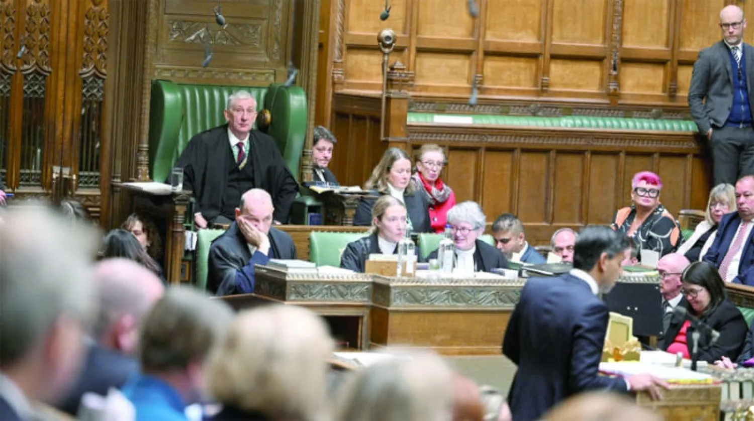 جانب من جلسة مجلس العموم البريطاني منتصف الشهر الماضي (رويترز)