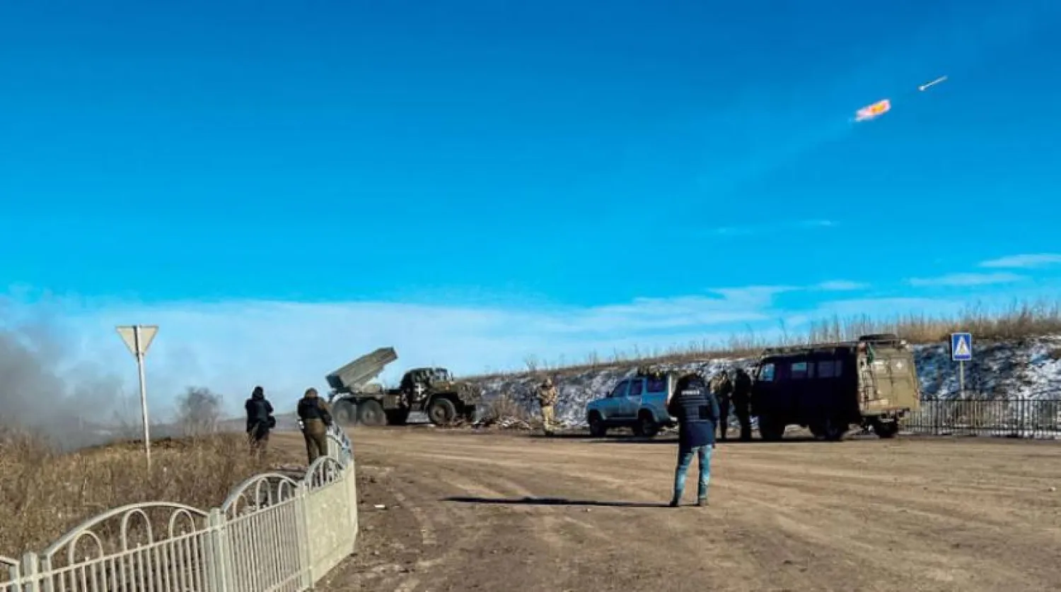Bakhmut yakınlarındaki Grad çoklu fırlatma füze sistemi (AFP)