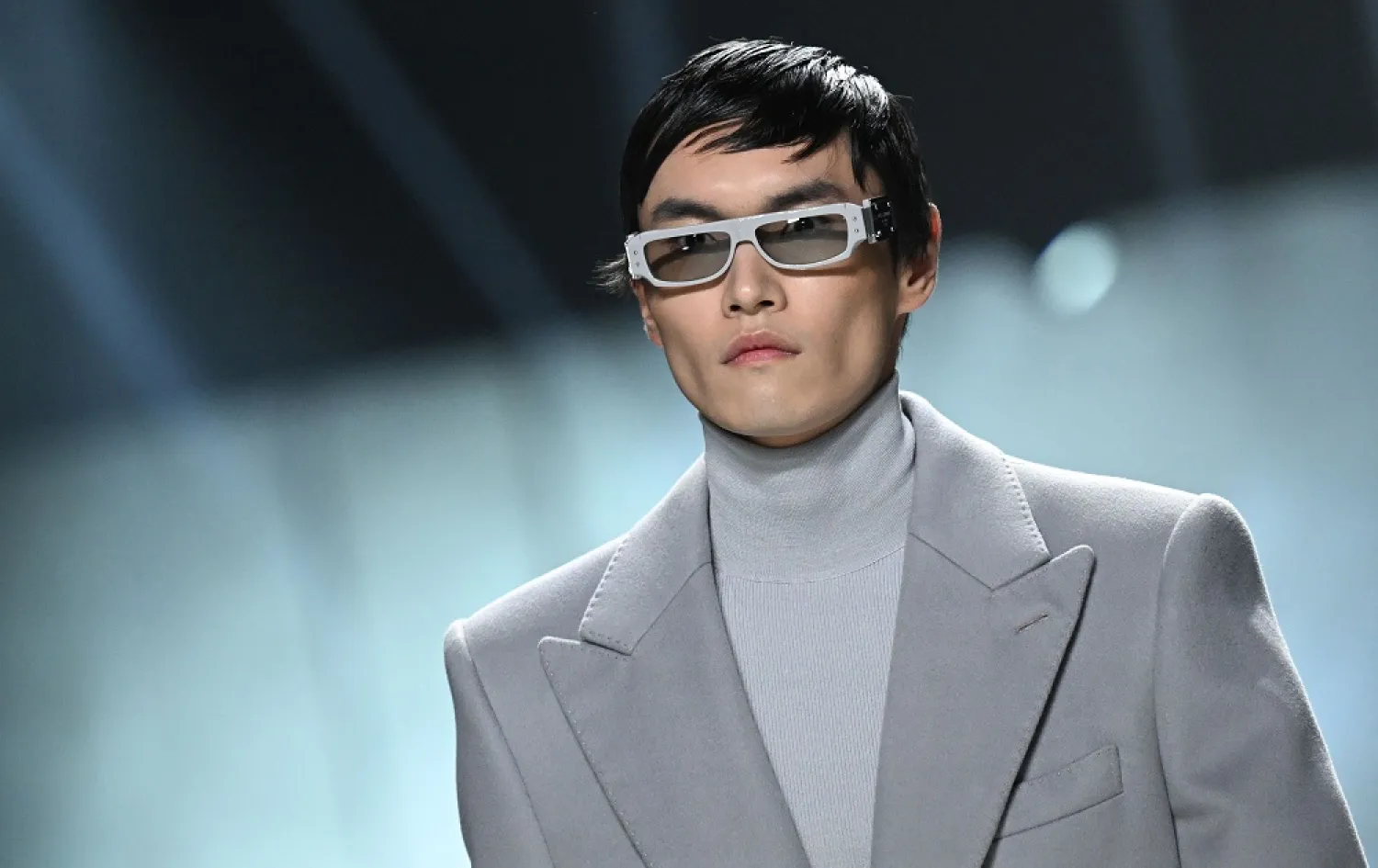 A model presents a creation of Dolce&Gabbana during the Autumn-Winter 2023-2024 Men's fashion show as part of the Milan Fashion Week on January 14, 2023. (AFP)