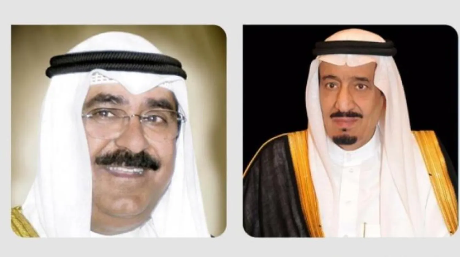 Suudi Arabistan Kralı Selman bin Abdulaziz (sağda) ve Kuveyt Veliaht Prensi Meşal el-Ahmed el-Cabir es-Sabah (SPA)