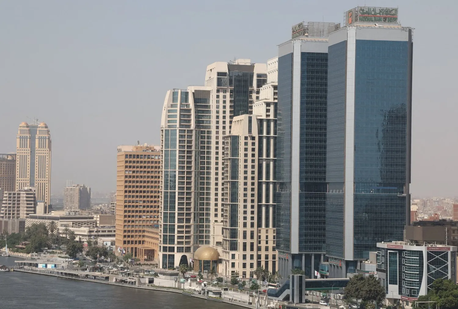 General view of hotels, banks and office buildings by the Nile River in Egypt, September 12, 2022. (Reuters)