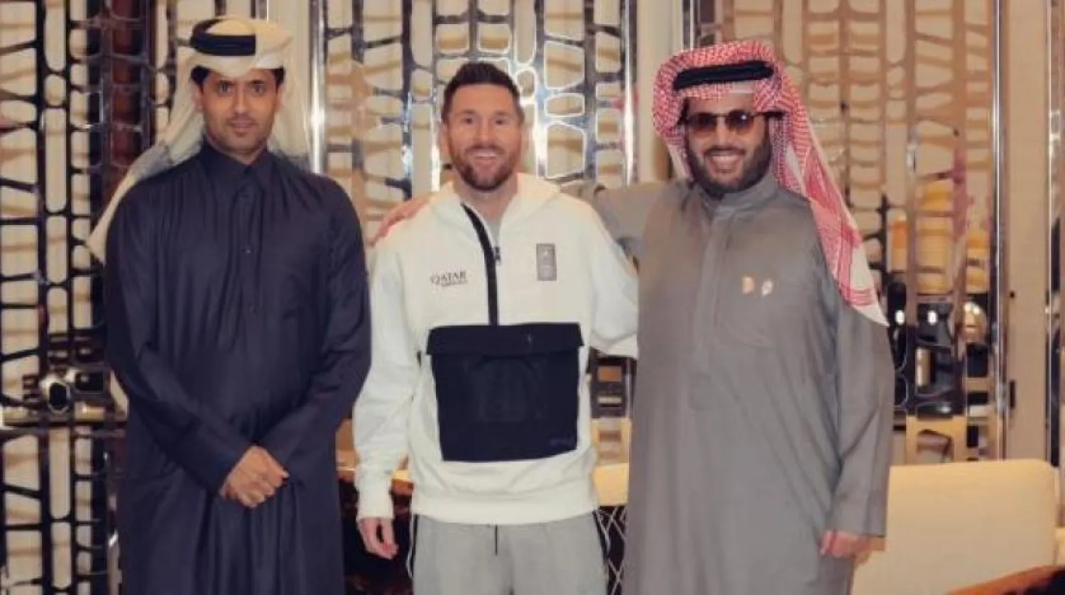 PSG Başkanı Nasır el-Halifi, Messi ve Turki Al eş-Şeyh (Genel Eğlence Otoritesi)