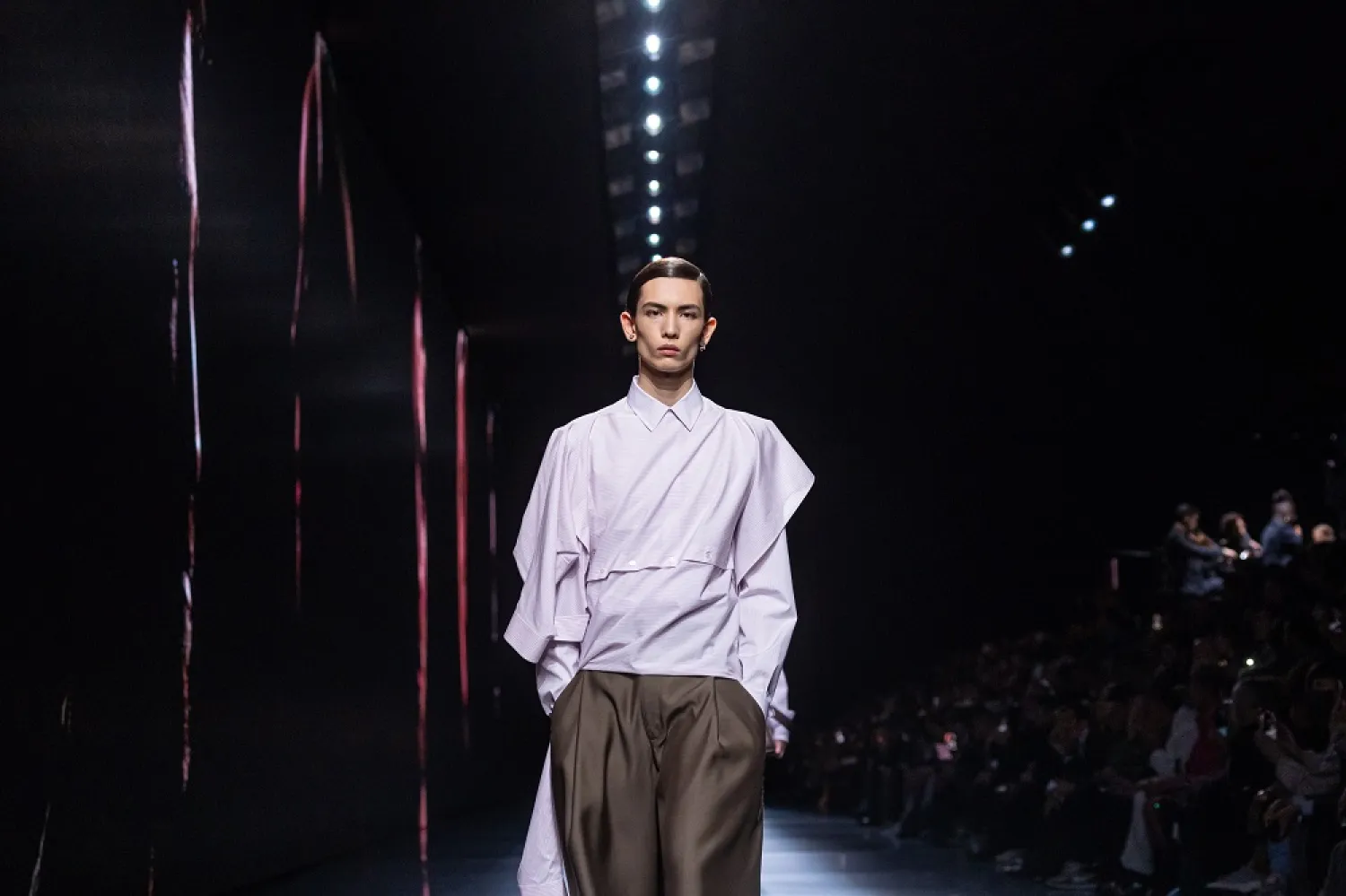 A model presents a creation from the Fall/Winter 2023/2024 Collection by British designer Kim Jones for Dior fashion house during the Paris Fashion Week, in Paris, France, 20 January 2023. (EPA)