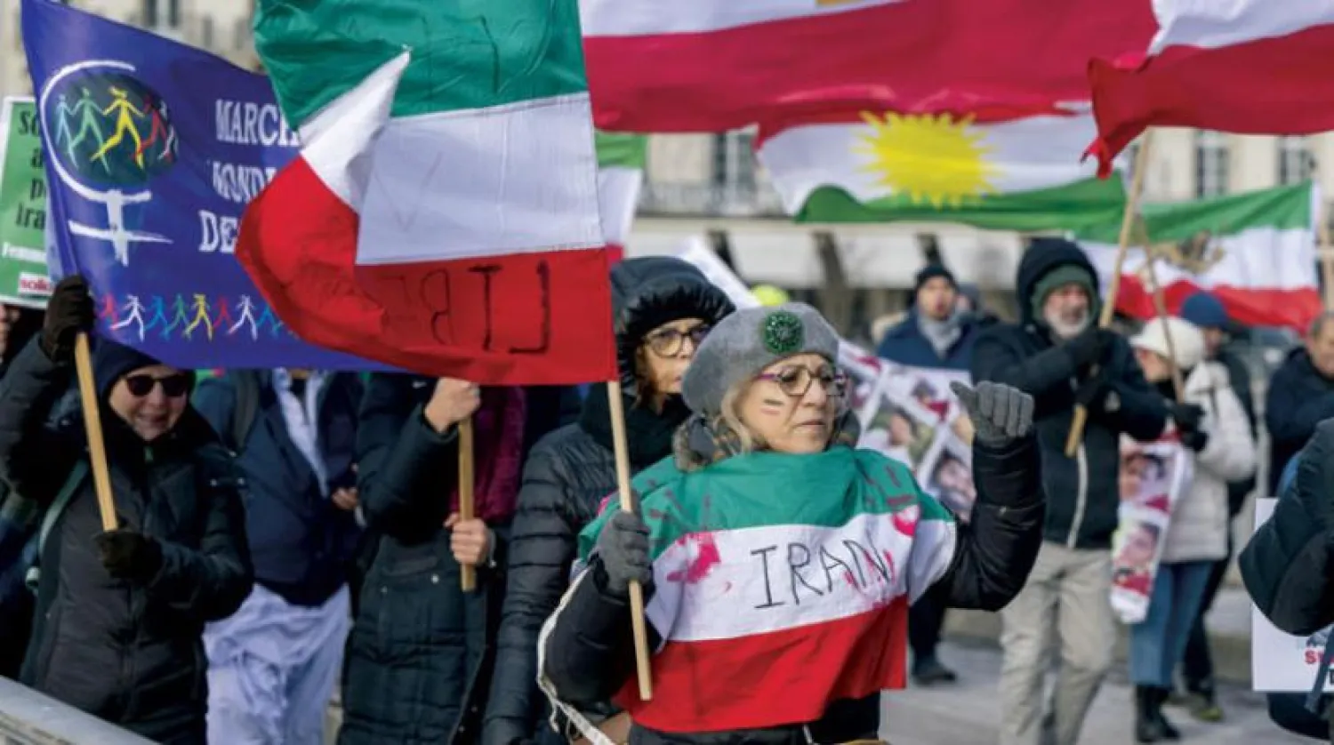 People protest in support of the Iranian people and for a democratic Iran, in Geneva, Switzerland, 21 January 2023. EPA/MARTIAL TREZZINI