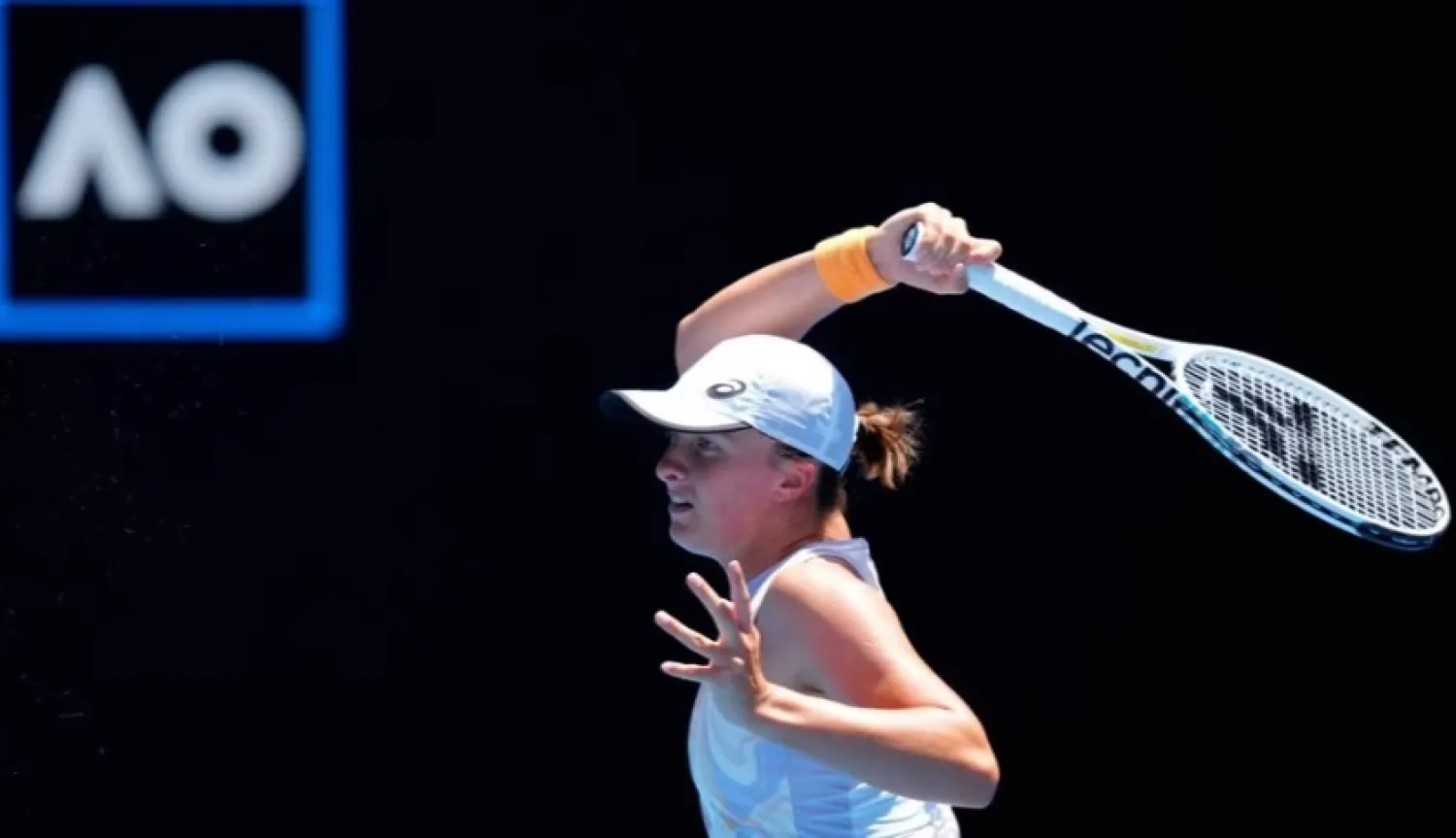 Tennis - Australian Open - Melbourne Park, Melbourne, Australia - January 22, 2023 Poland's Iga Swiatek in action during her fourth round match against Kazakhstan's Elena Rybakina REUTERS/Sandra Sanders