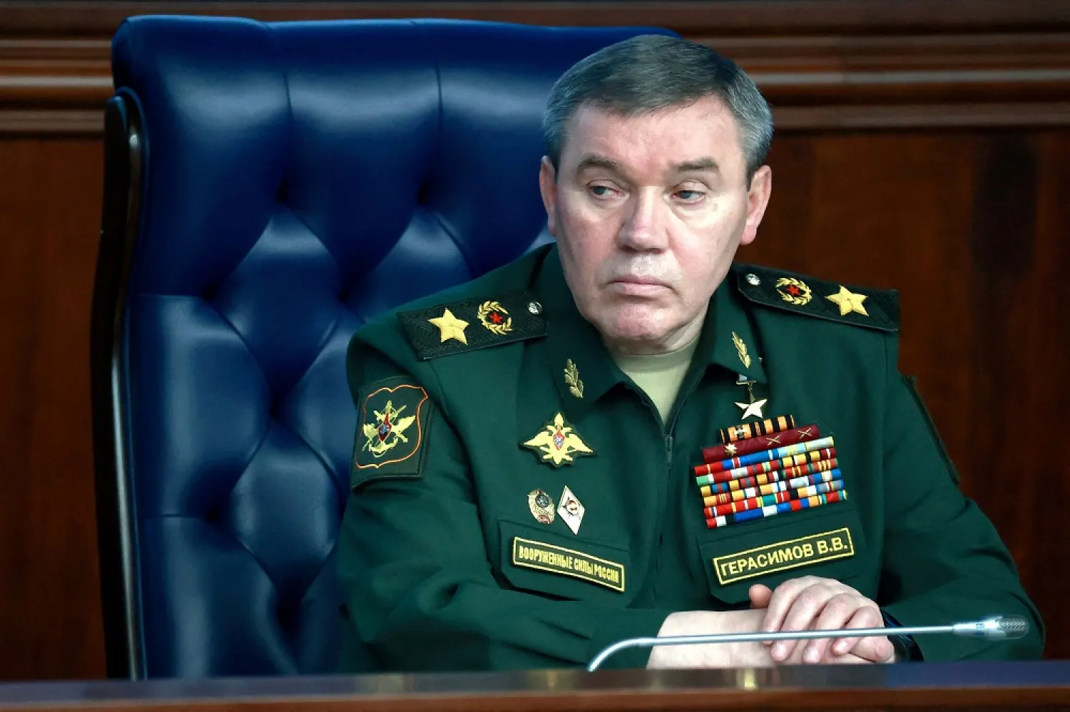 Chief of the General Staff of Russian Armed Forces Valery Gerasimov attends an annual meeting of the Defense Ministry Board in Moscow, Russia, December 21, 2022. (Reuters)
